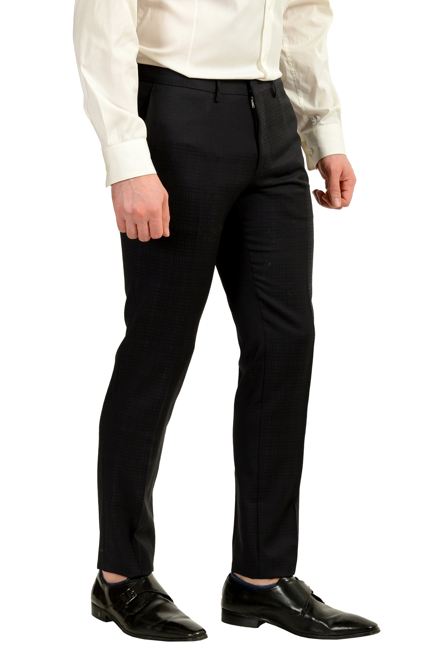 Hugo Boss Men's "Roonin/Wenten" Extra Slim Fit Plaid 100%Wool Suit US 38R IT 48R