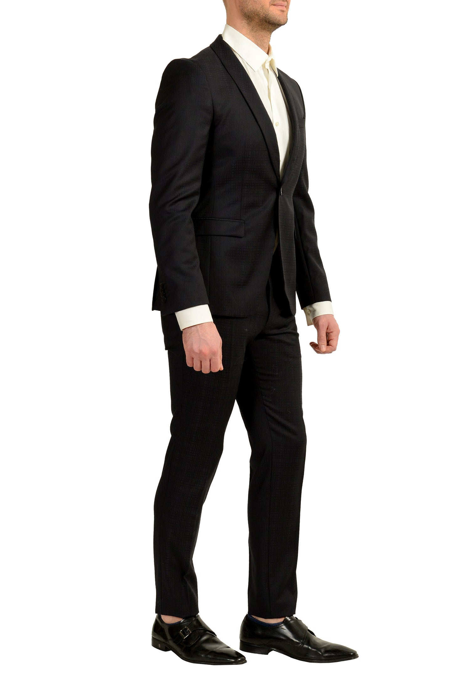 Hugo Boss Men's "Roonin/Wenten" Extra Slim Fit Plaid 100%Wool Suit US 38R IT 48R