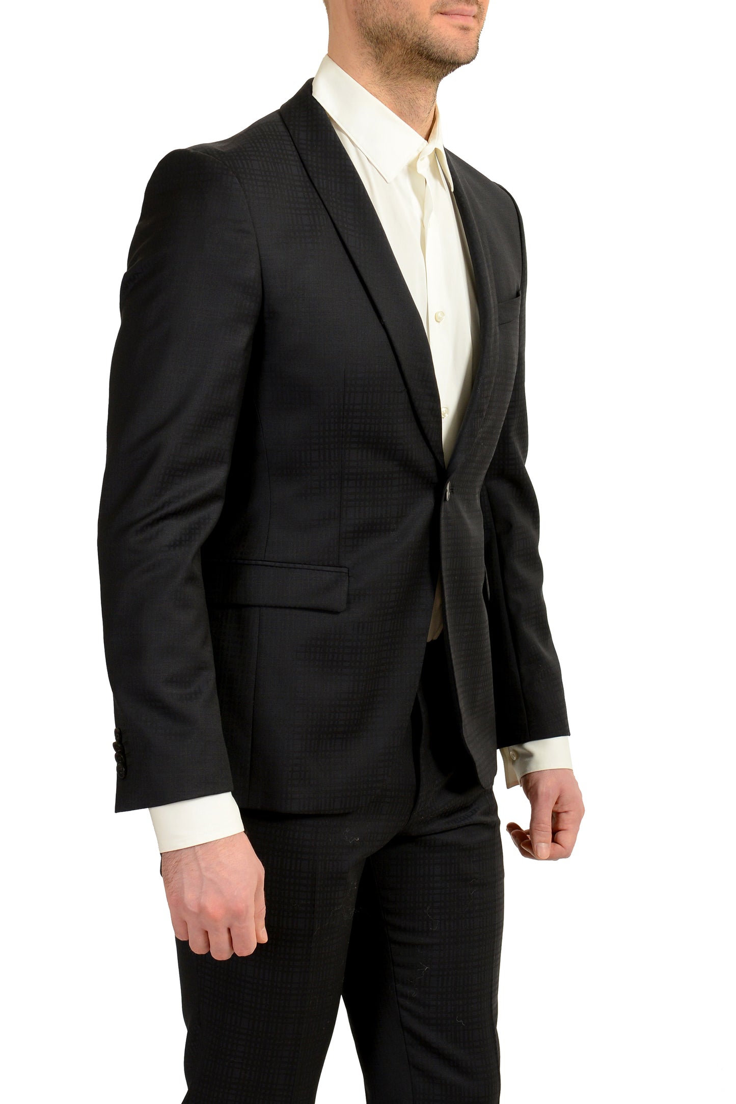 Hugo Boss Men's "Roonin/Wenten" Extra Slim Fit Plaid 100%Wool Suit US 38R IT 48R