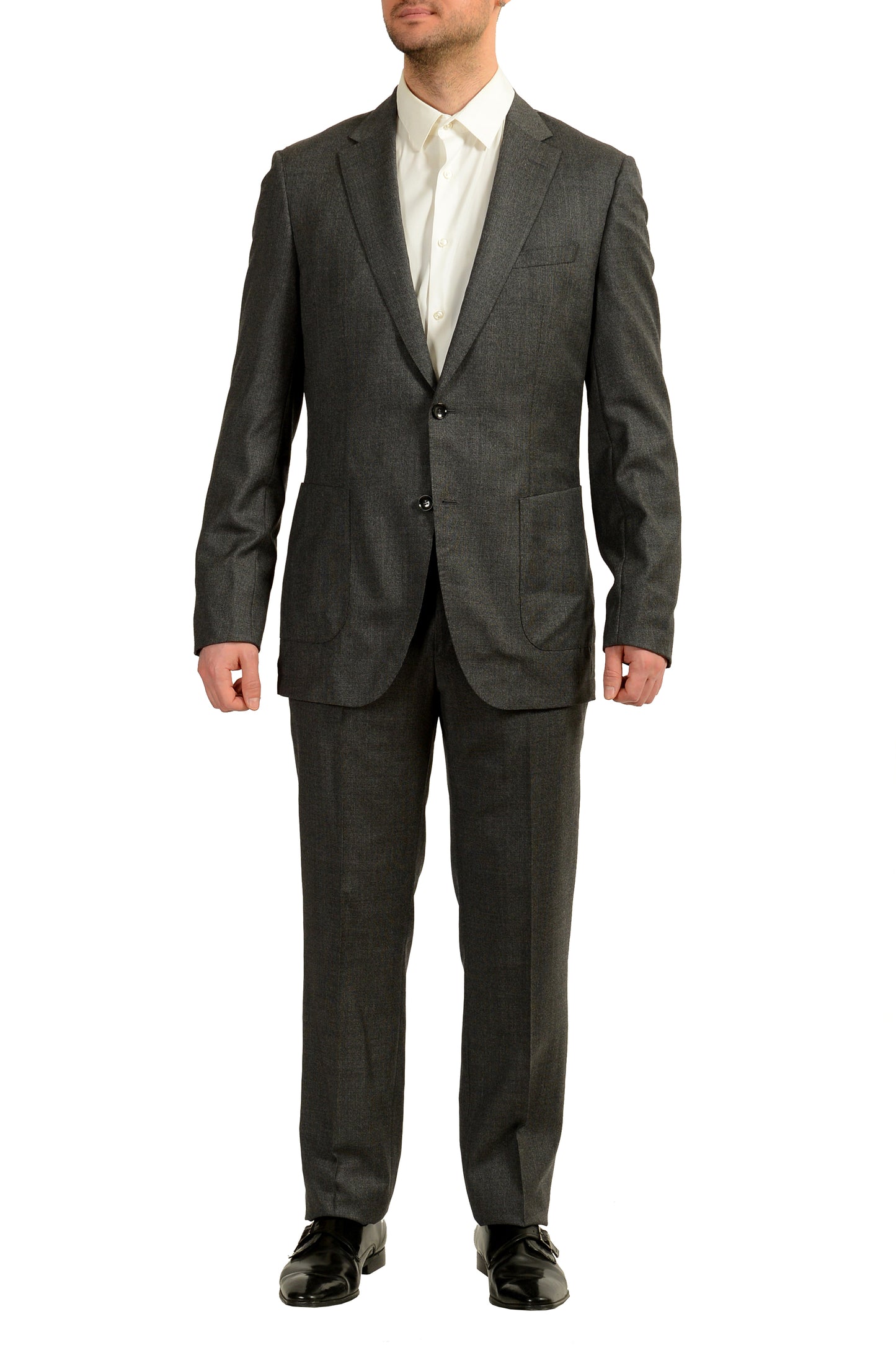 Hugo Boss Men's "T-Hunter/Goswin" 100% Wool Gray Two Button Suit US 42L IT 52L