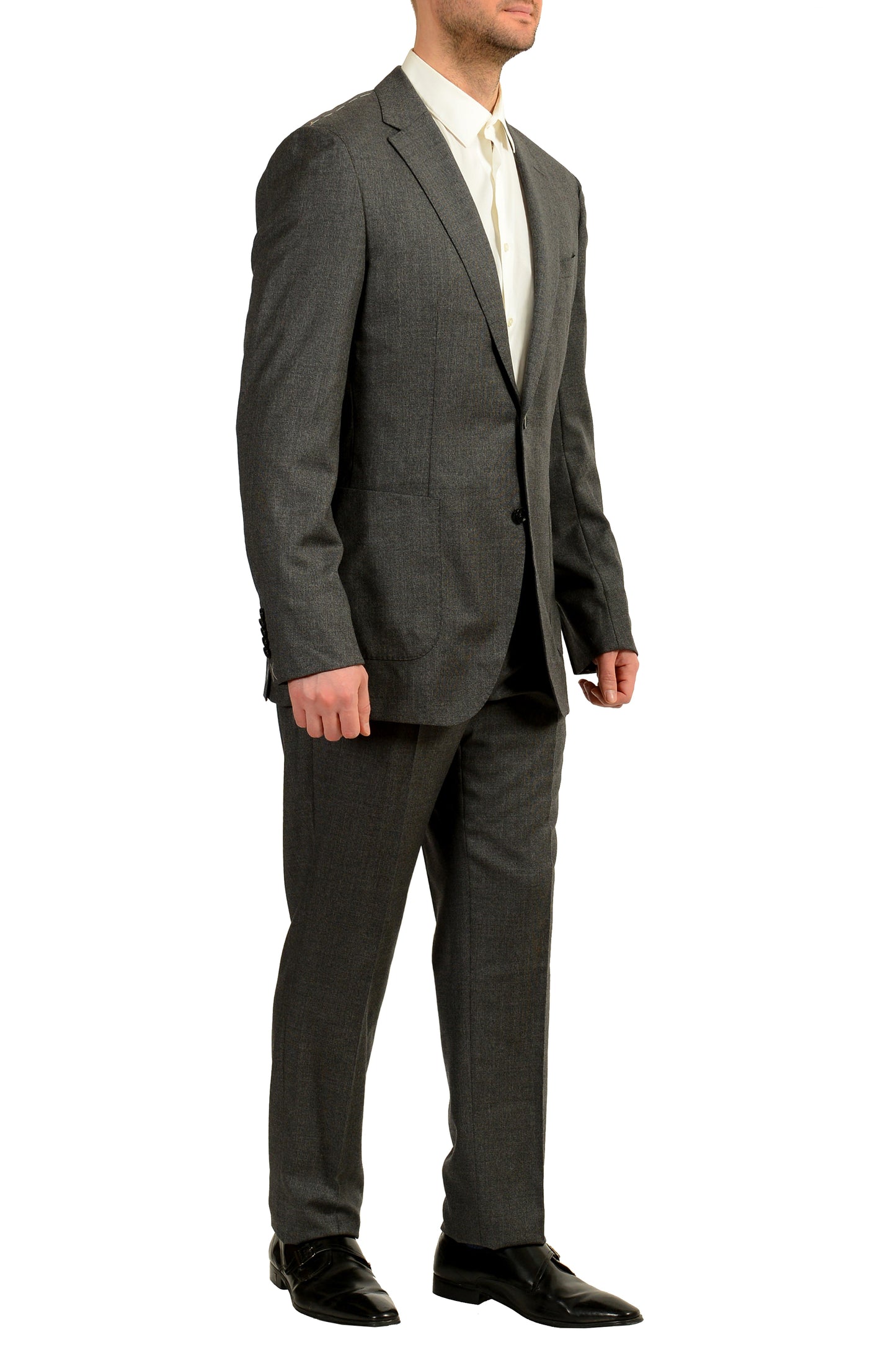 Hugo Boss Men's "T-Hunter/Goswin" 100% Wool Gray Two Button Suit US 42L IT 52L