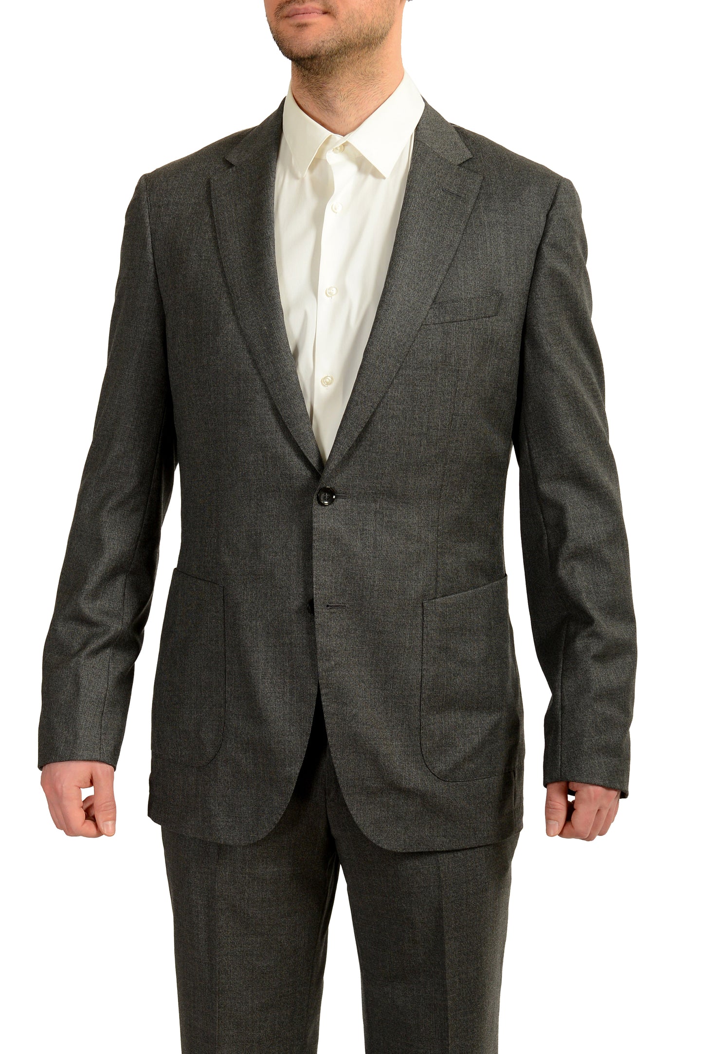 Hugo Boss Men's "T-Hunter/Goswin" 100% Wool Gray Two Button Suit US 42L IT 52L