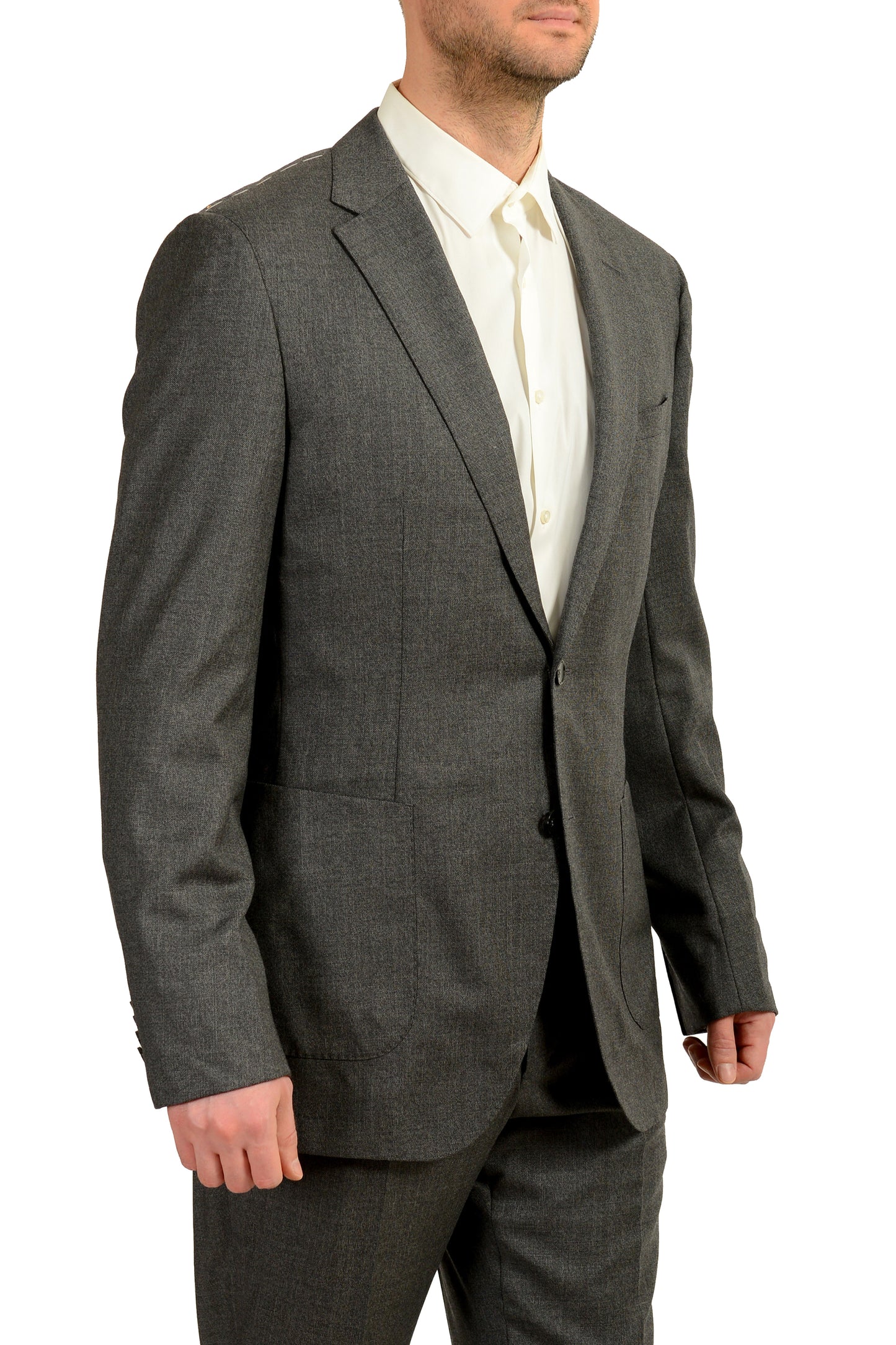 Hugo Boss Men's "T-Hunter/Goswin" 100% Wool Gray Two Button Suit US 42L IT 52L