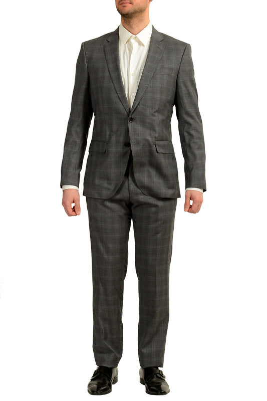 Hugo Boss Men's "Huge6/Genius5_TW" Slim Fit 100% Wool Plaid Suit US 40R IT 50R