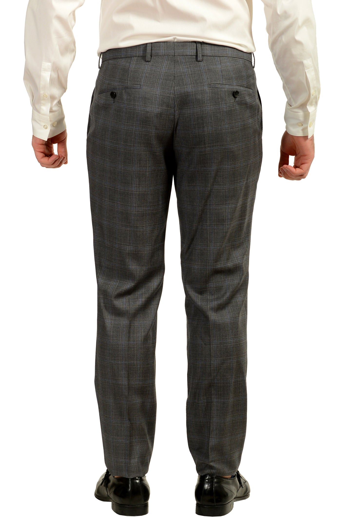 Hugo Boss Men's "Huge6/Genius5_TW" Slim Fit 100% Wool Plaid Suit US 40R IT 50R