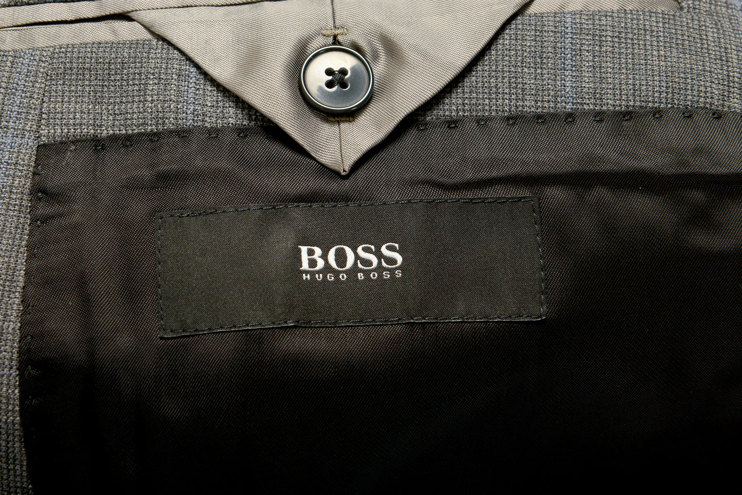 Hugo Boss Men's "Huge6/Genius5_TW" Slim Fit 100% Wool Plaid Suit US 40R IT 50R