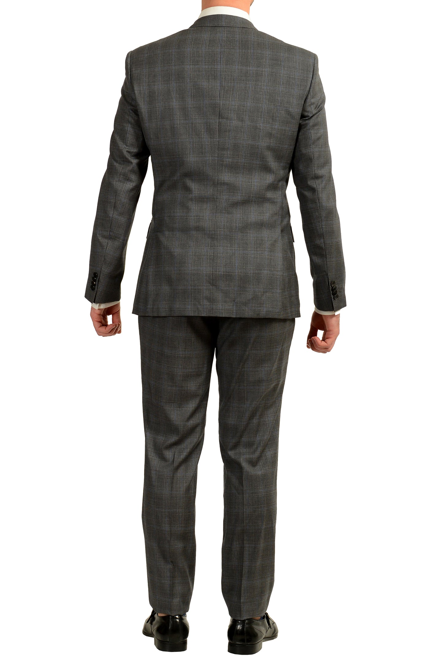 Hugo Boss Men's "Huge6/Genius5_TW" Slim Fit 100% Wool Plaid Suit US 40R IT 50R