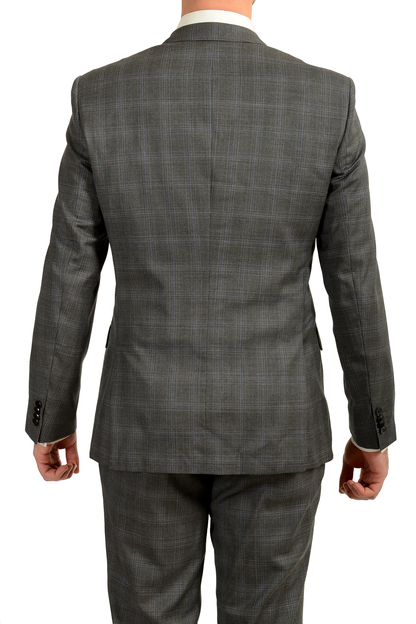 Hugo Boss Men's "Huge6/Genius5_TW" Slim Fit 100% Wool Plaid Suit US 40R IT 50R