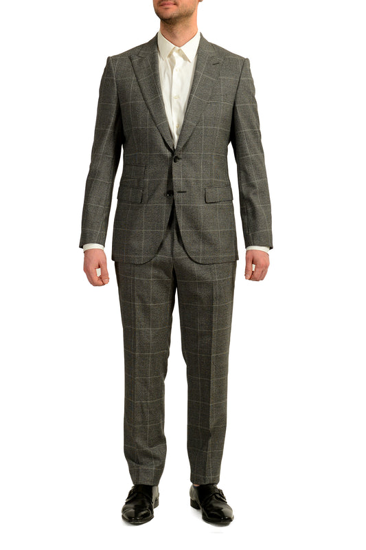 Hugo Boss Men's "T-Henders/Gorden" 100% Wool Plaid Gray Suit US 40R IT 50R