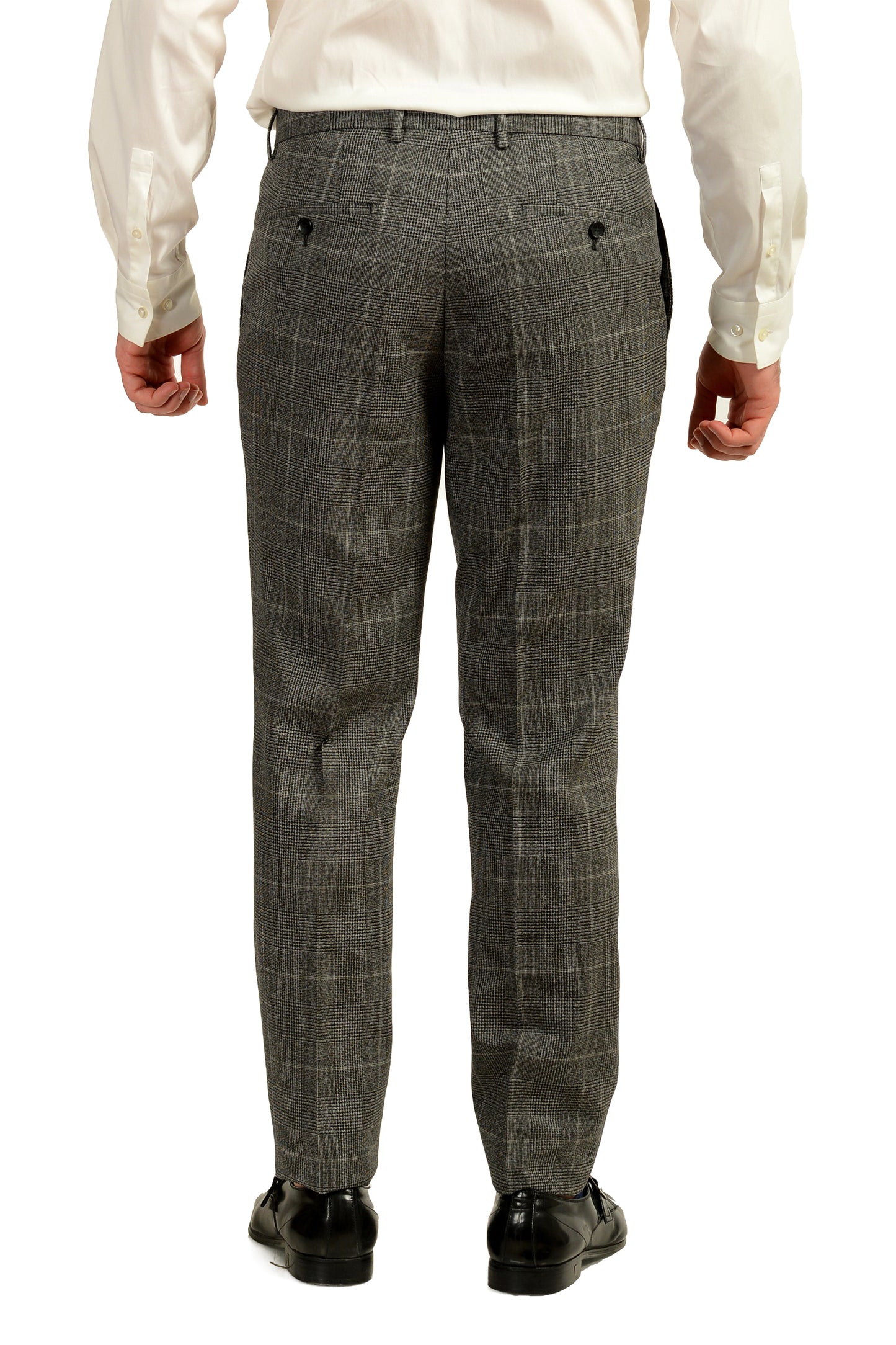 Hugo Boss Men's "T-Henders/Gorden" 100% Wool Plaid Gray Suit US 40R IT 50R