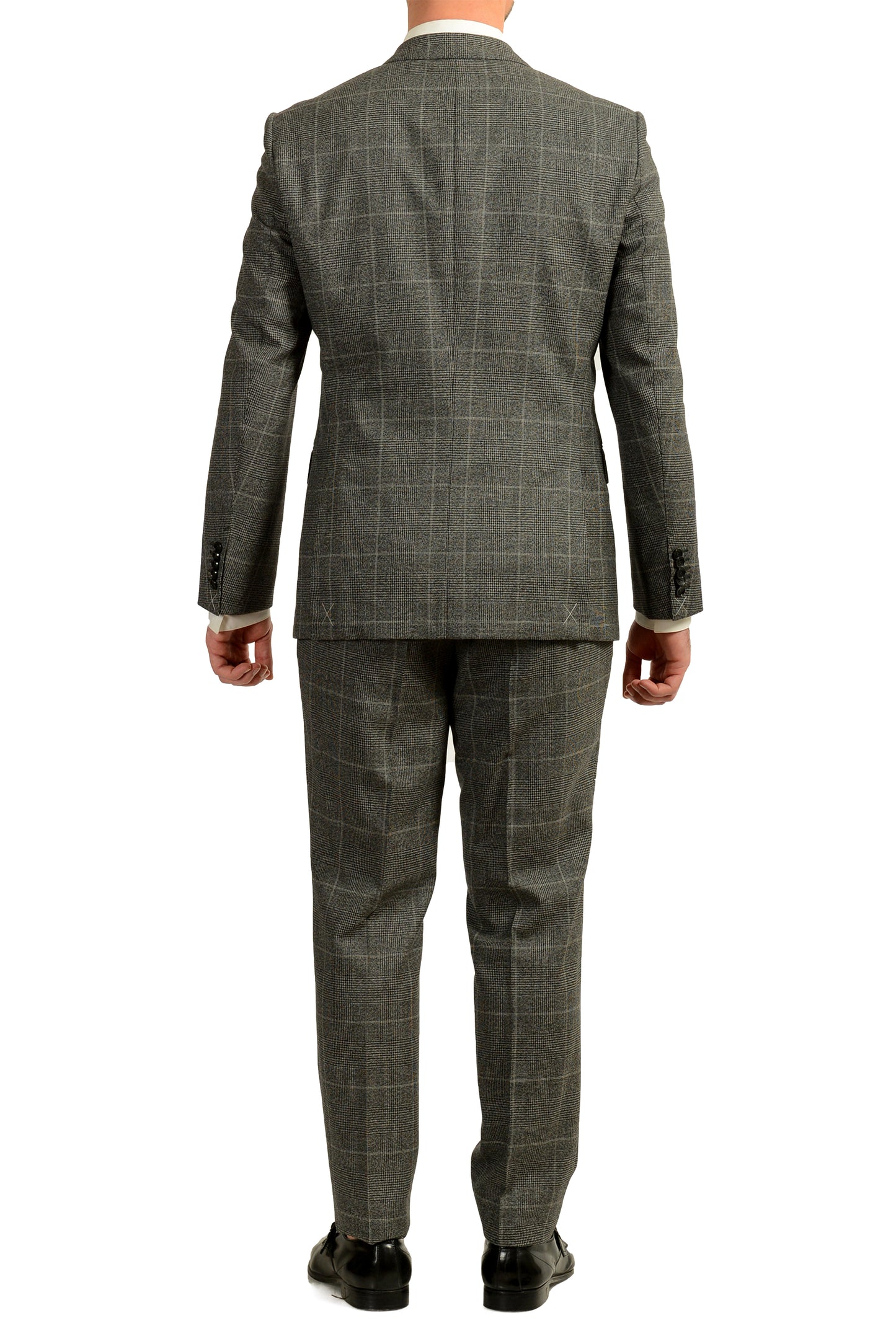 Hugo Boss Men's "T-Henders/Gorden" 100% Wool Plaid Gray Suit US 40R IT 50R