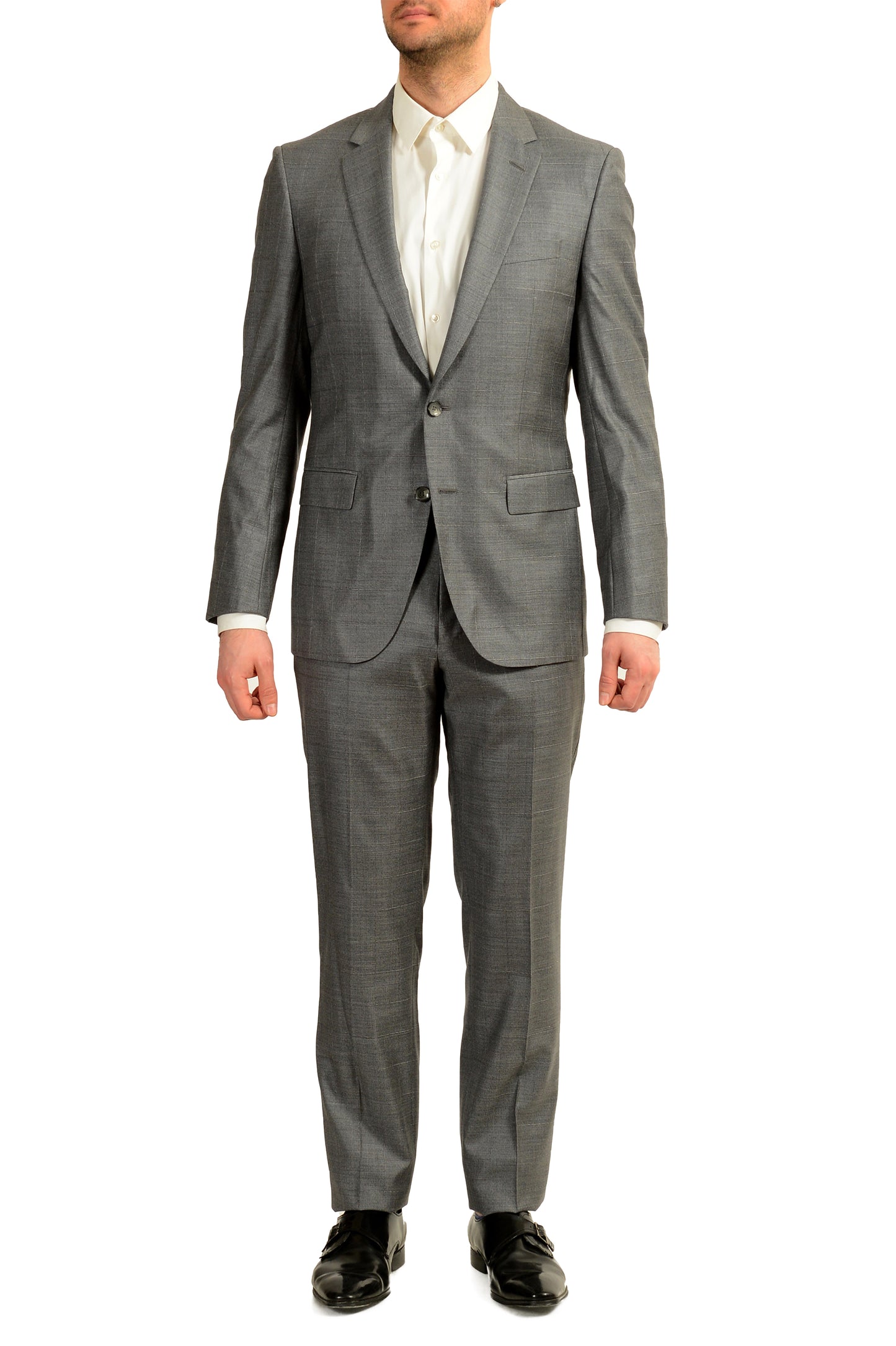 Hugo Boss Men's "T-Harvers4/Glover3" Slim Fit Silk Wool Plaid Suit US 40R IT 50R