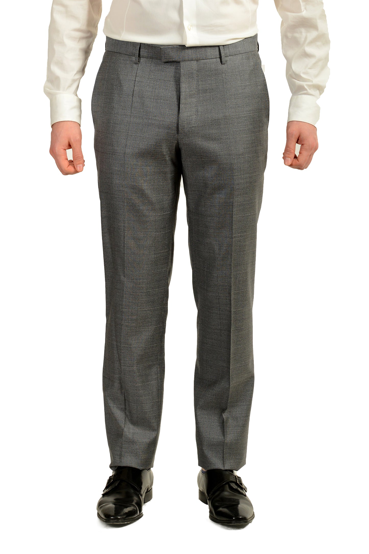 Hugo Boss Men's "T-Harvers4/Glover3" Slim Fit Silk Wool Plaid Suit US 40R IT 50R