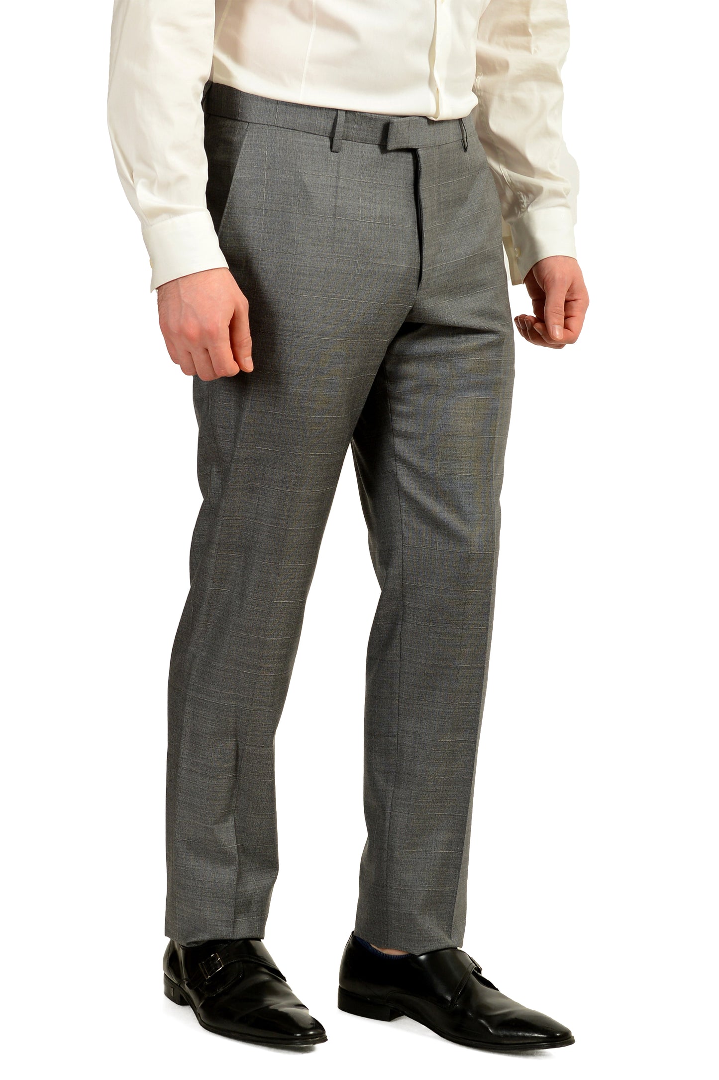 Hugo Boss Men's "T-Harvers4/Glover3" Slim Fit Silk Wool Plaid Suit US 40R IT 50R
