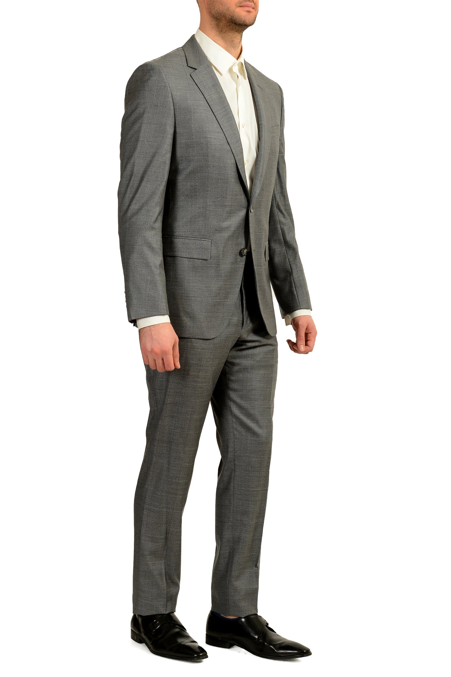 Hugo Boss Men's "T-Harvers4/Glover3" Slim Fit Silk Wool Plaid Suit US 40R IT 50R