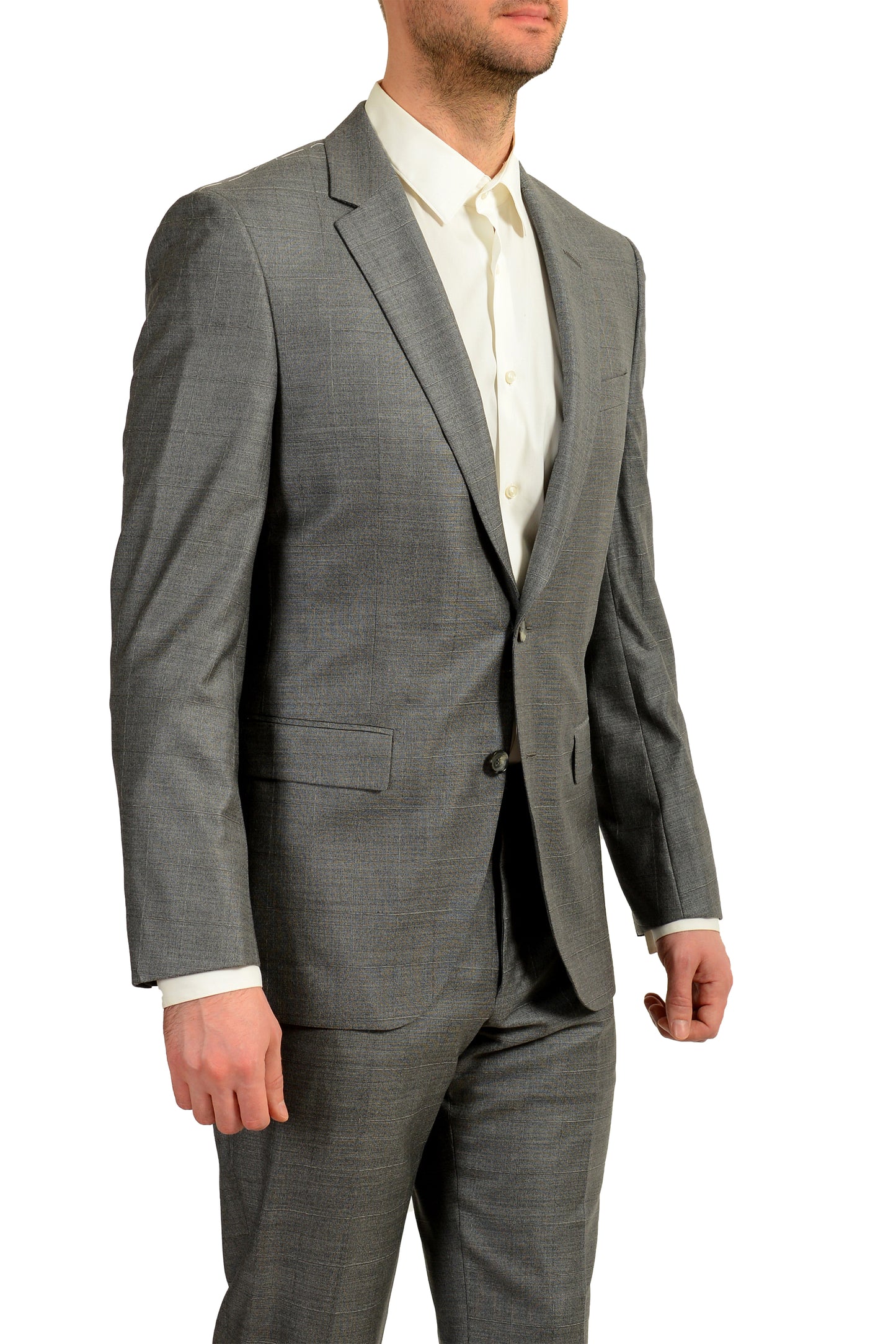 Hugo Boss Men's "T-Harvers4/Glover3" Slim Fit Silk Wool Plaid Suit US 40R IT 50R