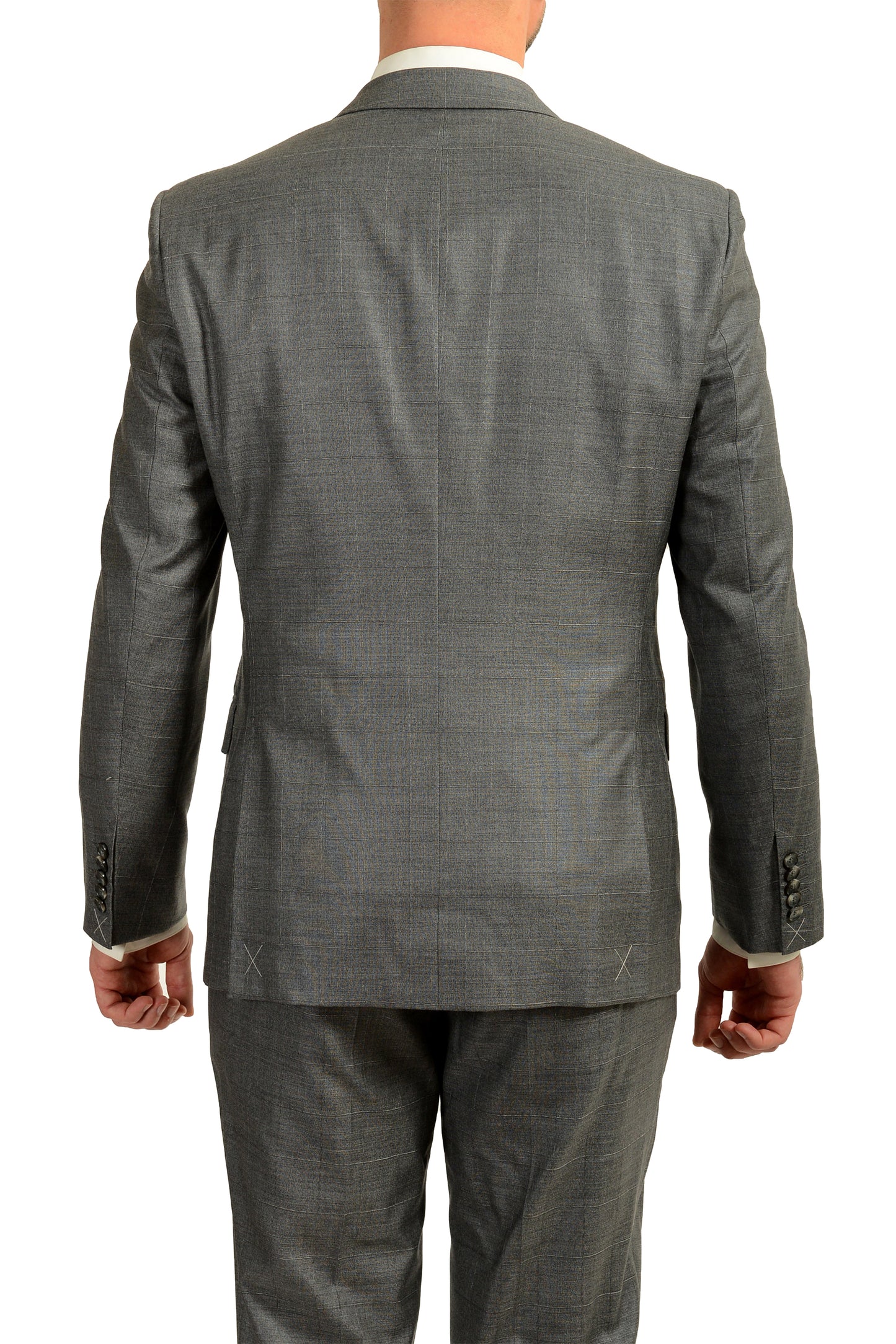 Hugo Boss Men's "T-Harvers4/Glover3" Slim Fit Silk Wool Plaid Suit US 40R IT 50R