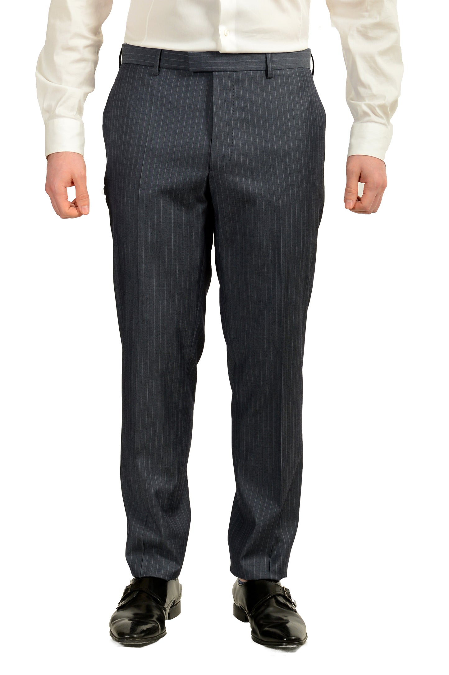Hugo Boss Men's "T-Jarrod/Lone" Regular Fit 100% Wool Striped Suit US 40S IT 50S