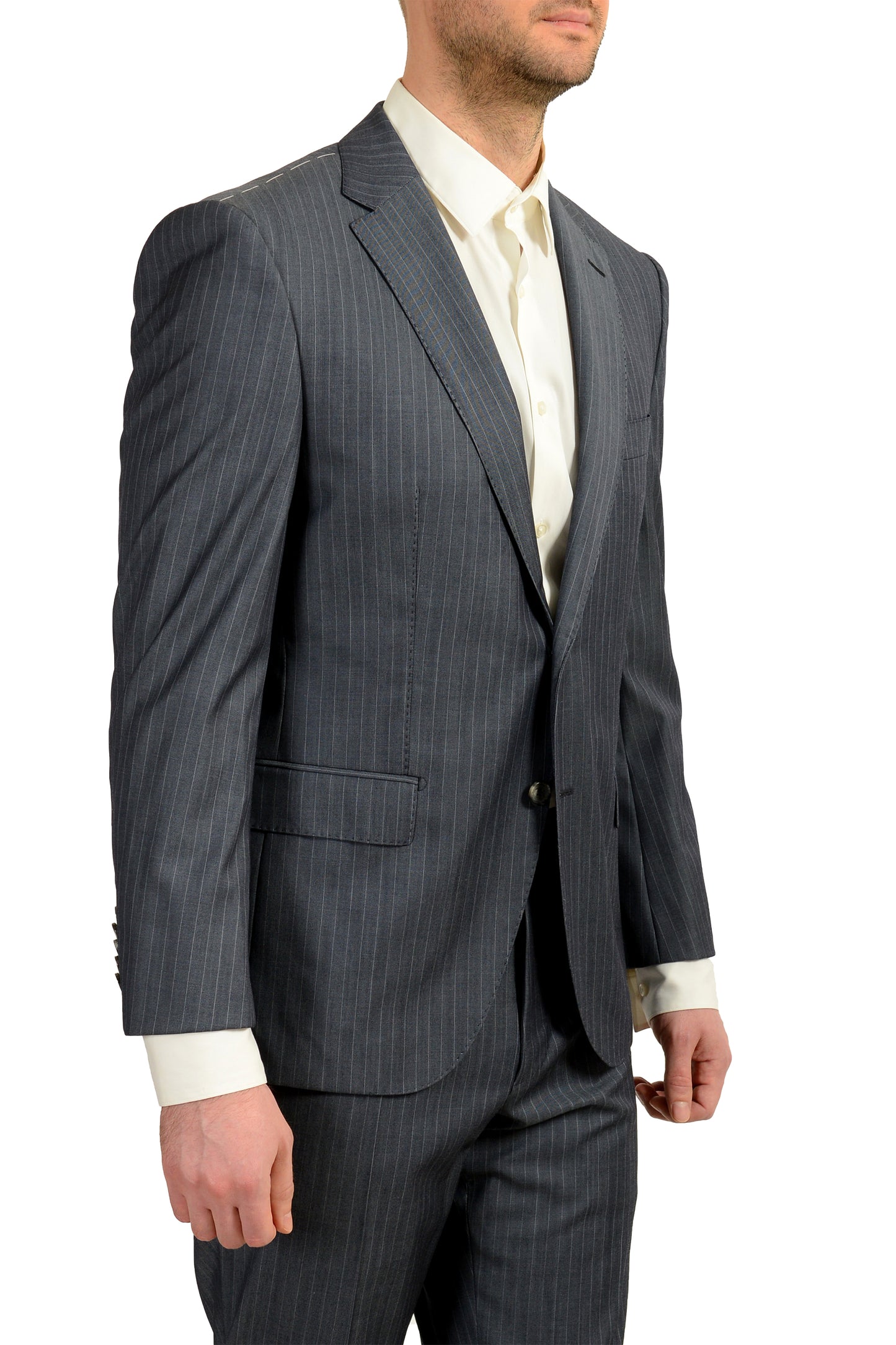 Hugo Boss Men's "T-Jarrod/Lone" Regular Fit 100% Wool Striped Suit US 40S IT 50S