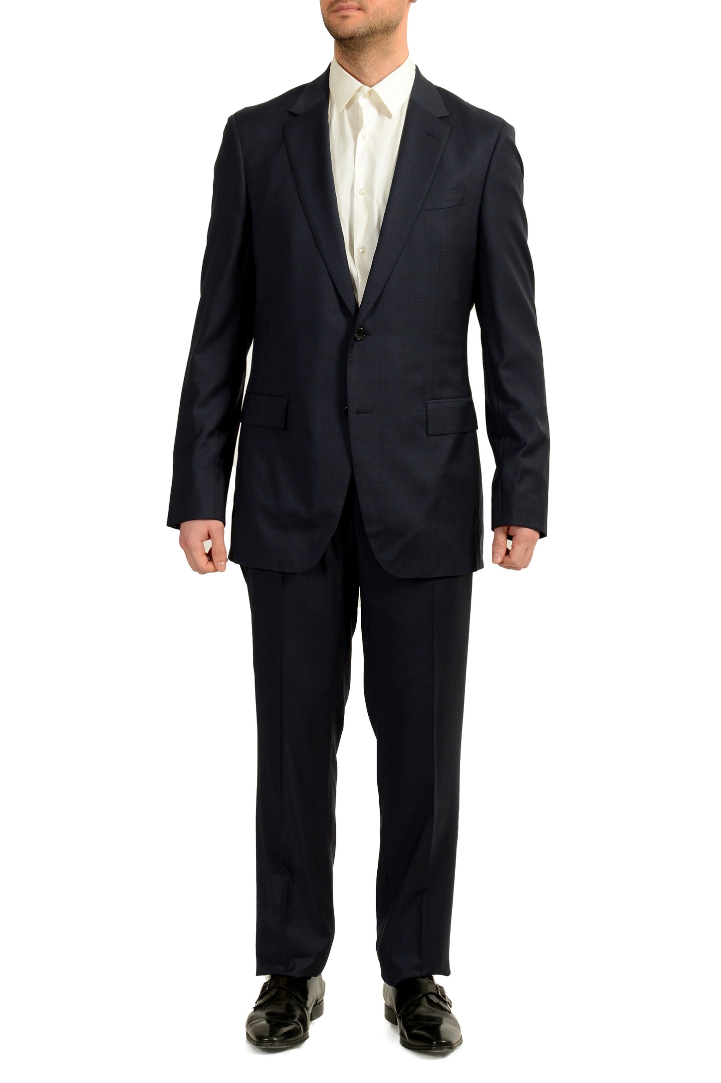 Hugo Boss Men's F-Jacksen2/Lane2 Regular Fit 100% Wool Plaid Suit US 36R IT 46R