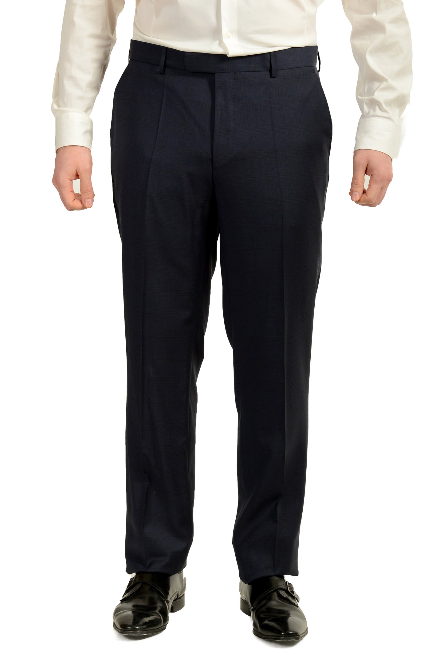 Hugo Boss Men's F-Jacksen2/Lane2 Regular Fit 100% Wool Plaid Suit US 36R IT 46R