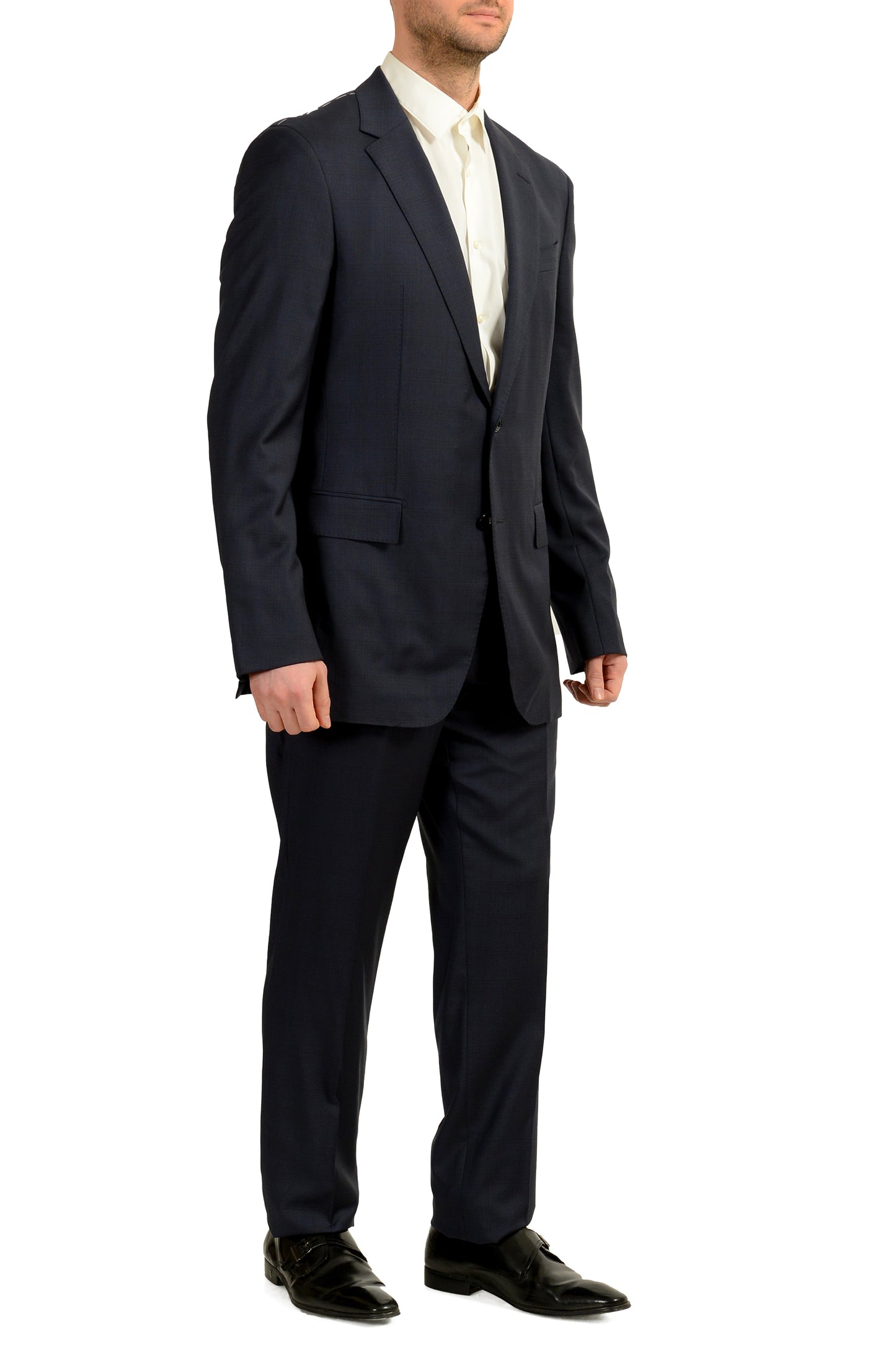 Hugo Boss Men's F-Jacksen2/Lane2 Regular Fit 100% Wool Plaid Suit US 36R IT 46R