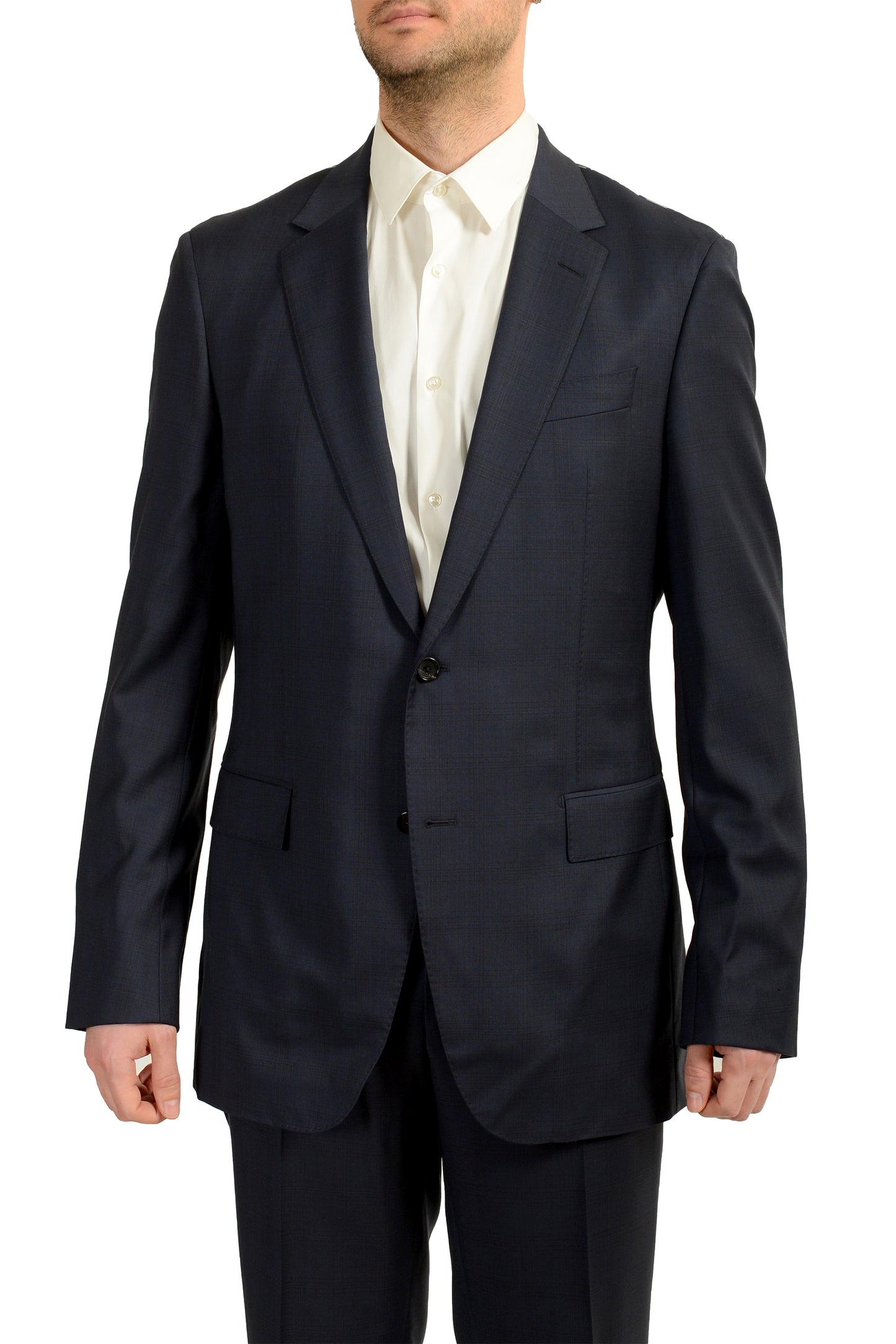 Hugo Boss Men's F-Jacksen2/Lane2 Regular Fit 100% Wool Plaid Suit US 36R IT 46R