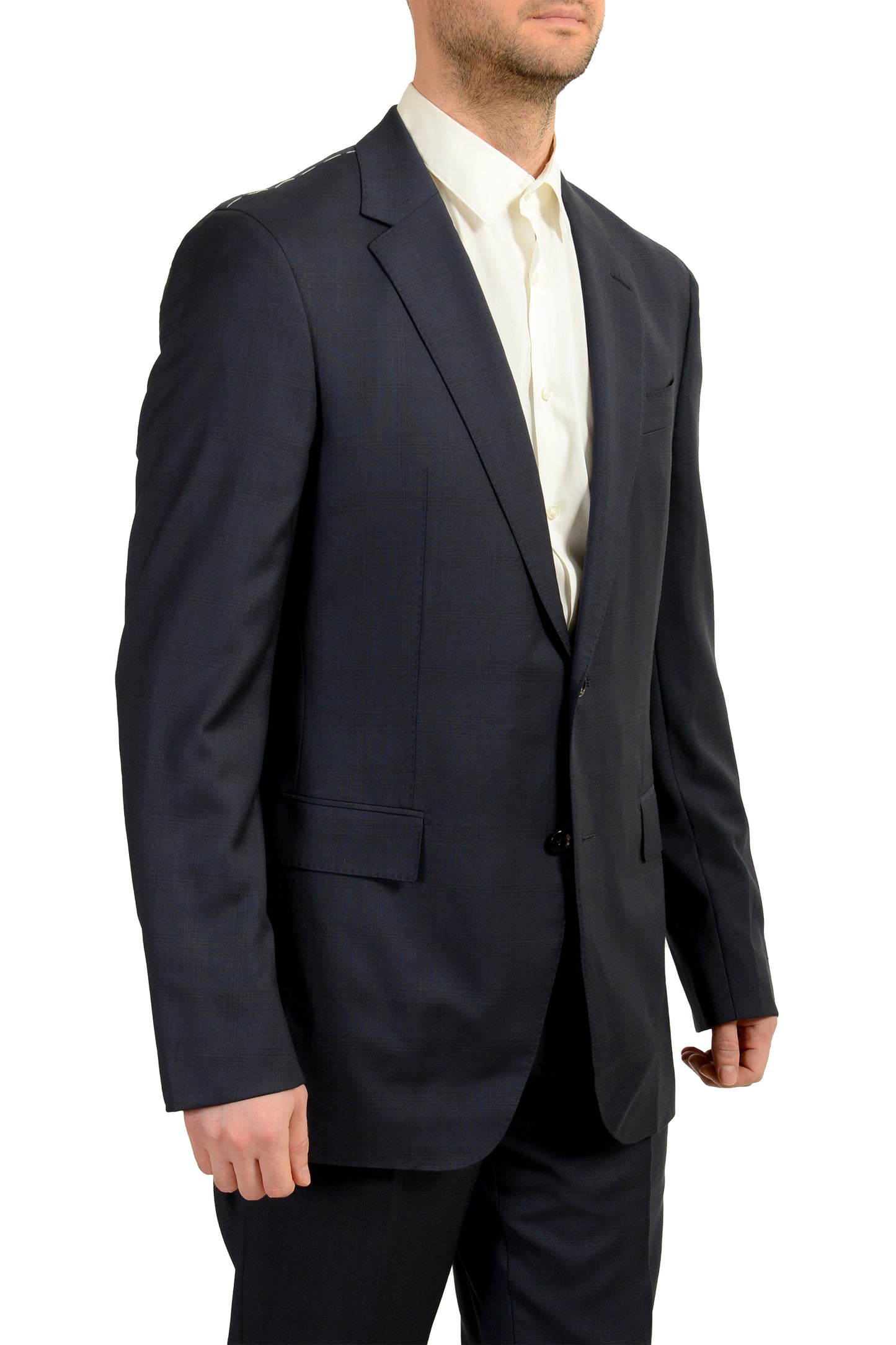 Hugo Boss Men's F-Jacksen2/Lane2 Regular Fit 100% Wool Plaid Suit US 36R IT 46R