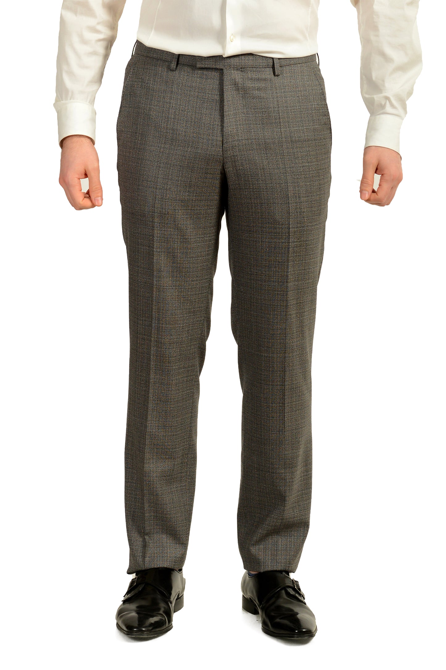 Hugo Boss Men's "Johnstons5/Lenon1" Regular Fit 100%Wool Gray Suit US 38S IT 48S