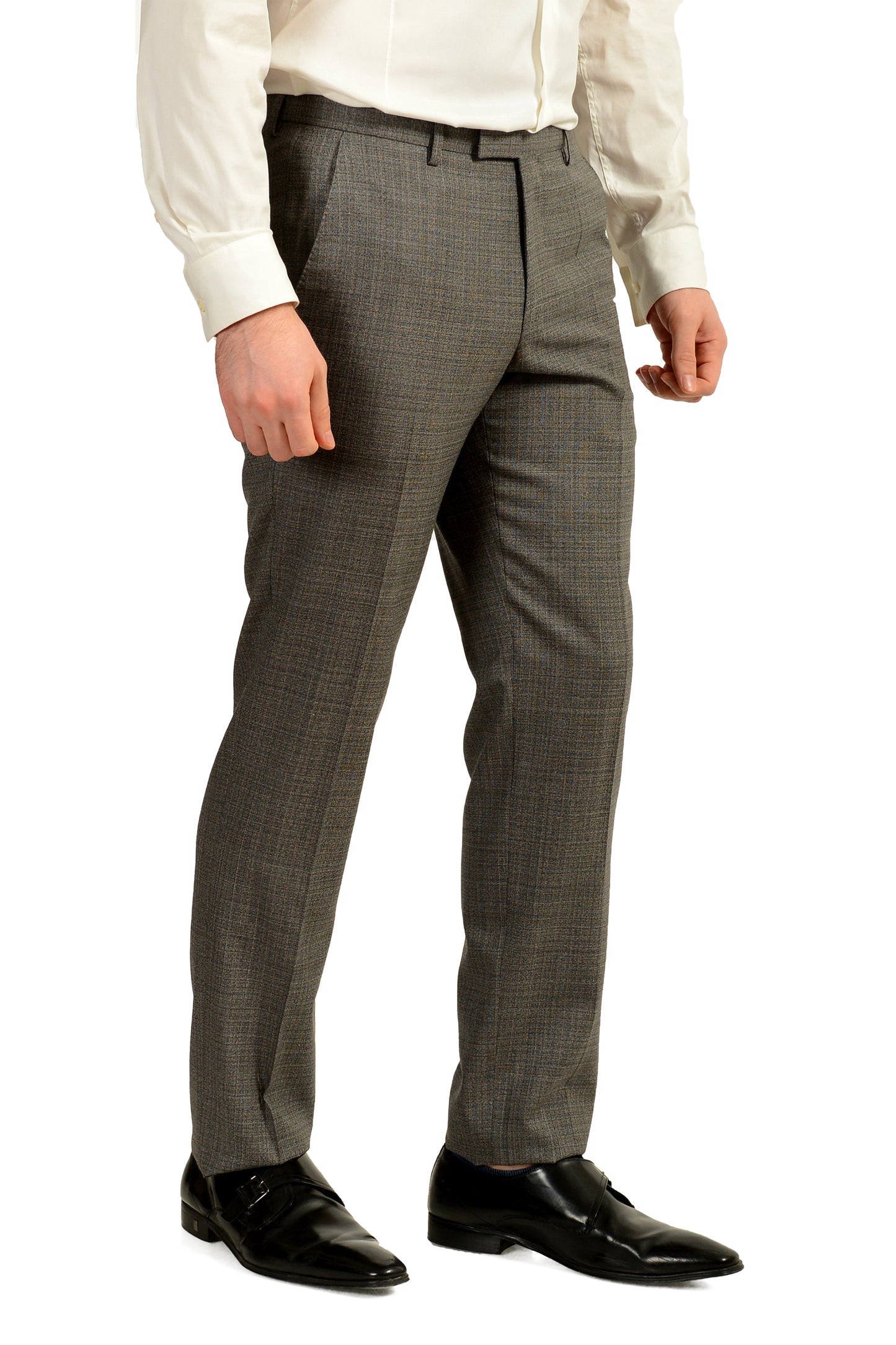 Hugo Boss Men's "Johnstons5/Lenon1" Regular Fit 100%Wool Gray Suit US 38S IT 48S