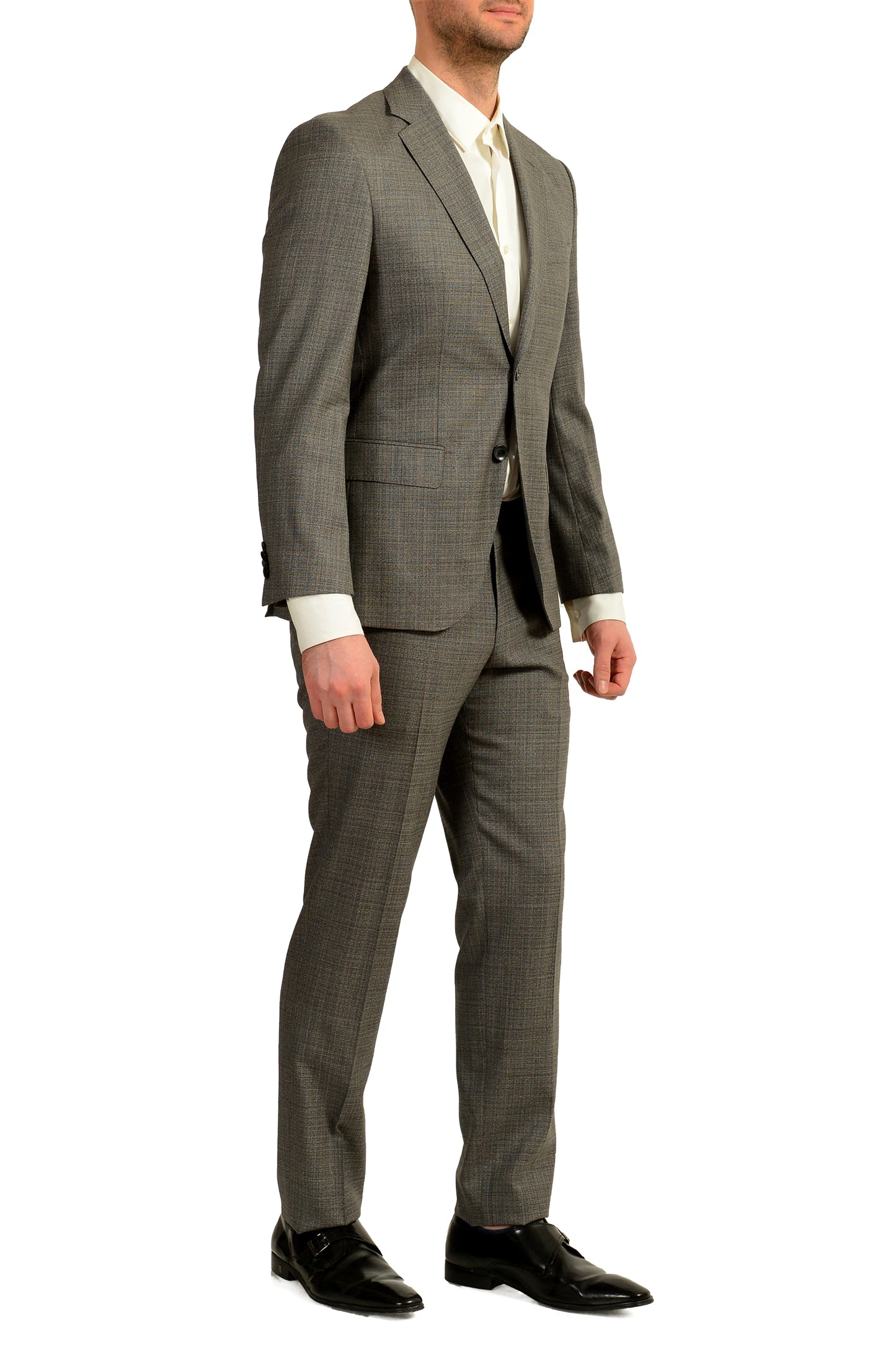 Hugo Boss Men's "Johnstons5/Lenon1" Regular Fit 100%Wool Gray Suit US 38S IT 48S