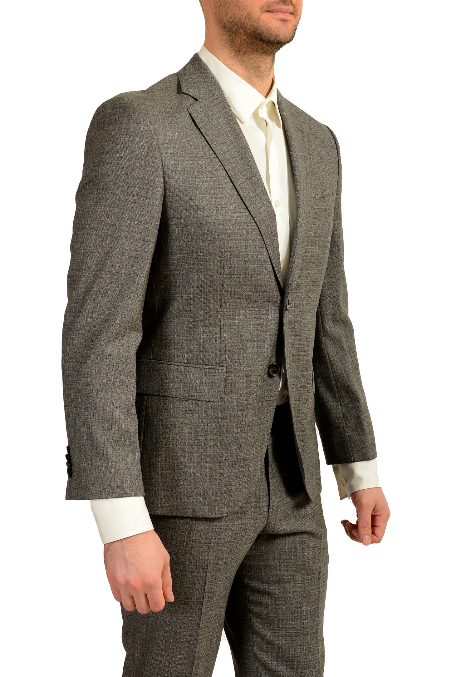Hugo Boss Men's "Johnstons5/Lenon1" Regular Fit 100%Wool Gray Suit US 38S IT 48S