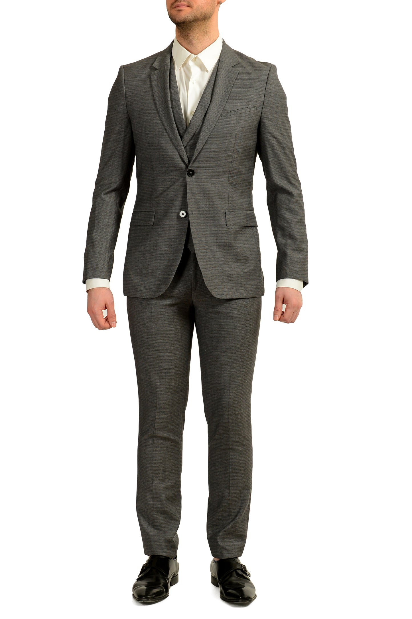 Hugo Boss Men's "Admon/Wilms/Hesten" 100% Wool Three Piece Suit US 38R IT 48R