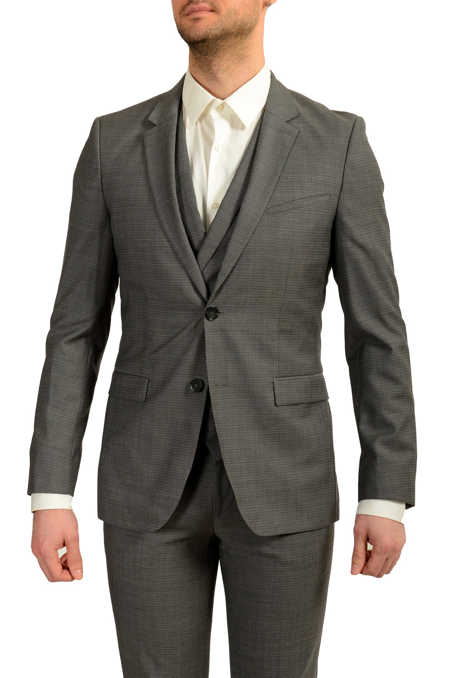 Hugo Boss Men's "Admon/Wilms/Hesten" 100% Wool Three Piece Suit US 38R IT 48R