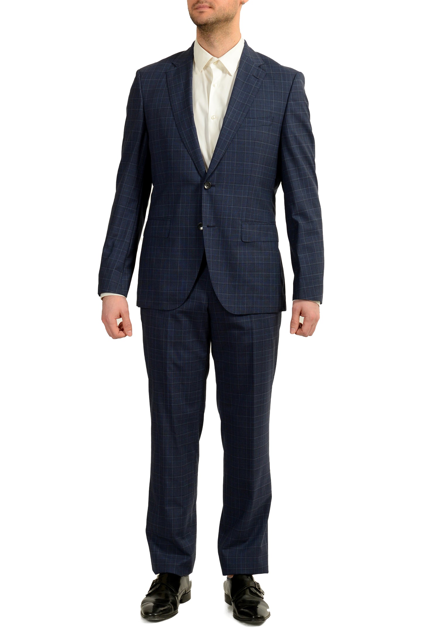 Hugo Boss Men's "Johnstons5/Lenon1" Regular Fit 100%Wool Blue Suit US 40R IT 50R