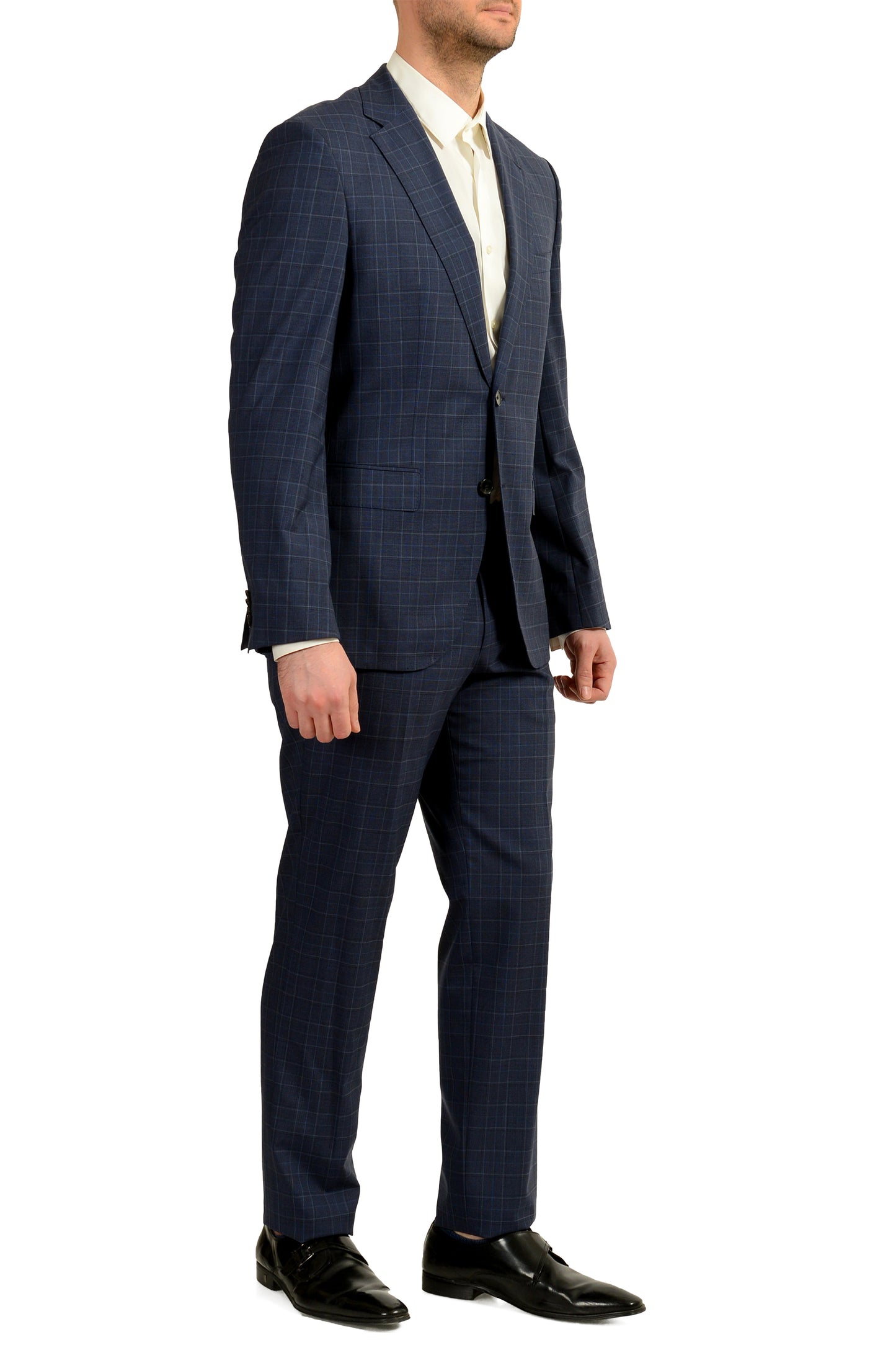 Hugo Boss Men's "Johnstons5/Lenon1" Regular Fit 100%Wool Blue Suit US 40R IT 50R