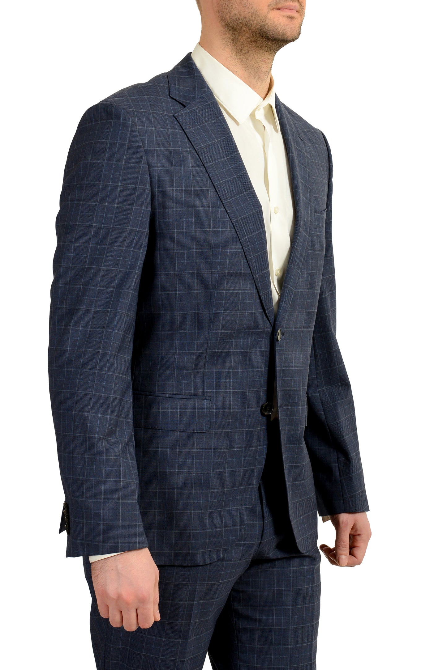 Hugo Boss Men's "Johnstons5/Lenon1" Regular Fit 100%Wool Blue Suit US 40R IT 50R