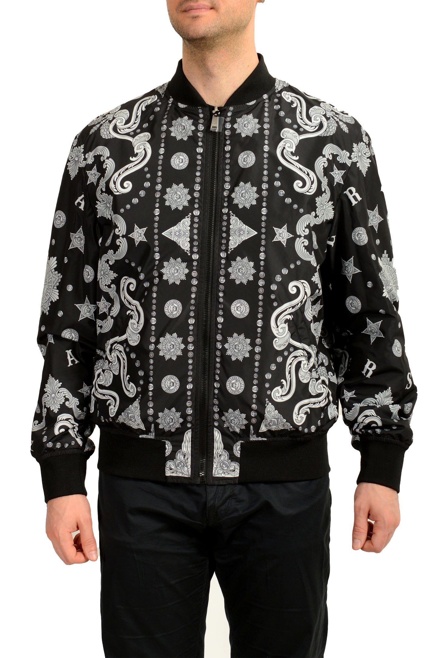 Versace Men's "Bandanamania" Reversible Full Zip insulated Jacket US XL IT 54