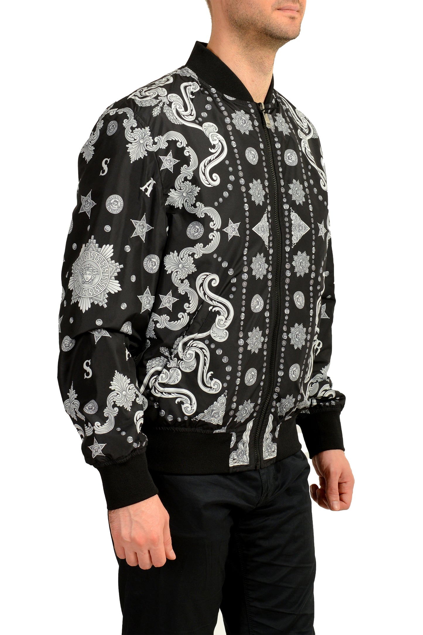 Versace Men's "Bandanamania" Reversible Full Zip insulated Jacket US XL IT 54