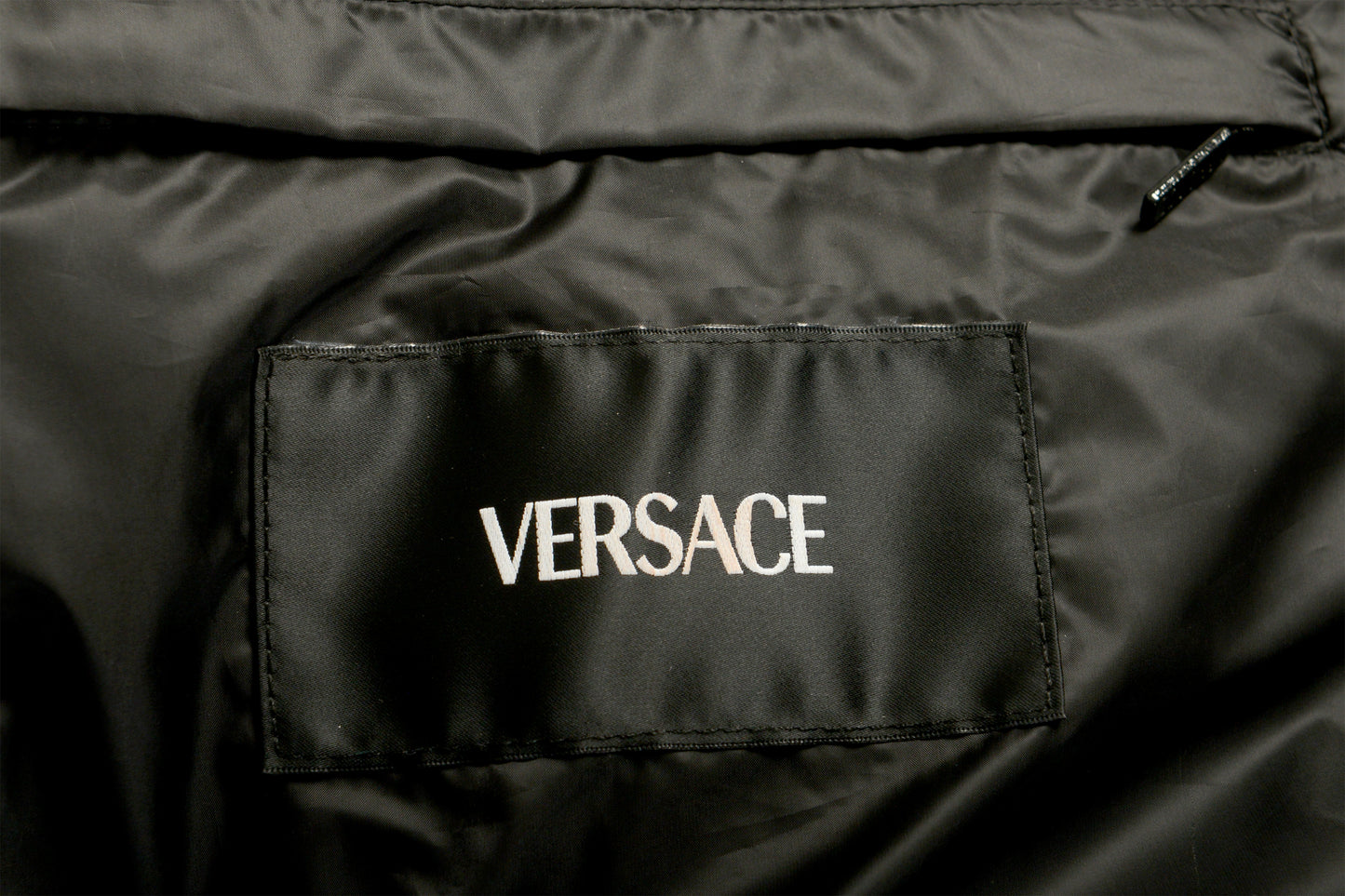 Versace Men's Gray Greeca Print Full Zip Down Parka Jacket US L IT 52