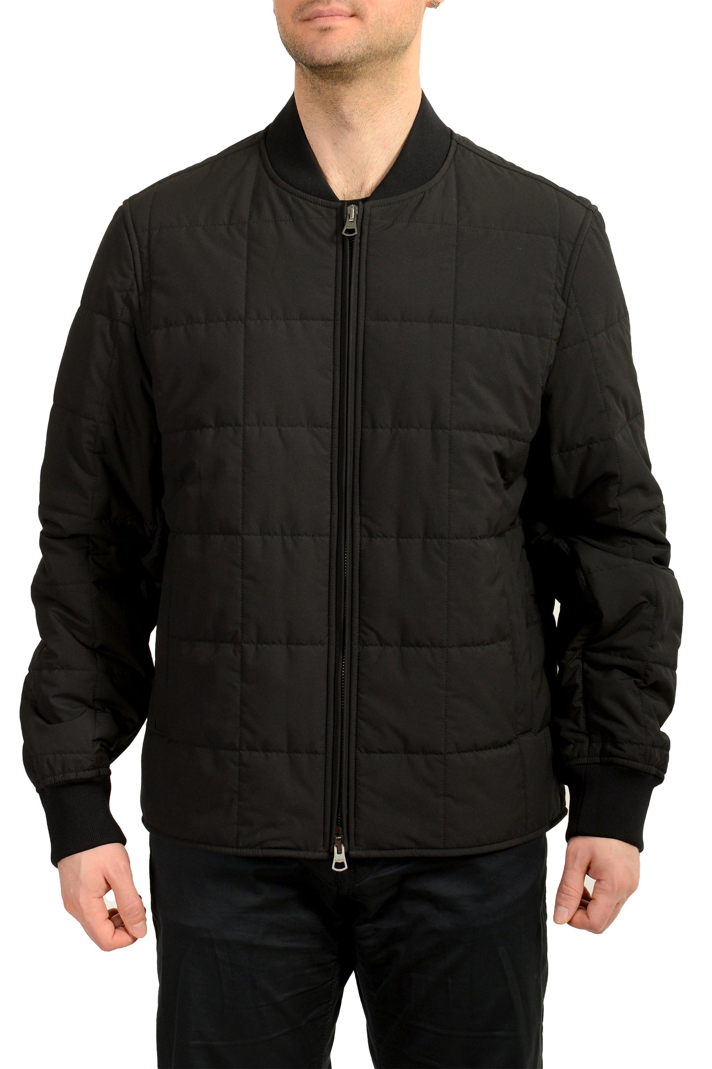 Burberry Men's "Ferndale" Black Quilted Full Zip Jacket US L IT 52