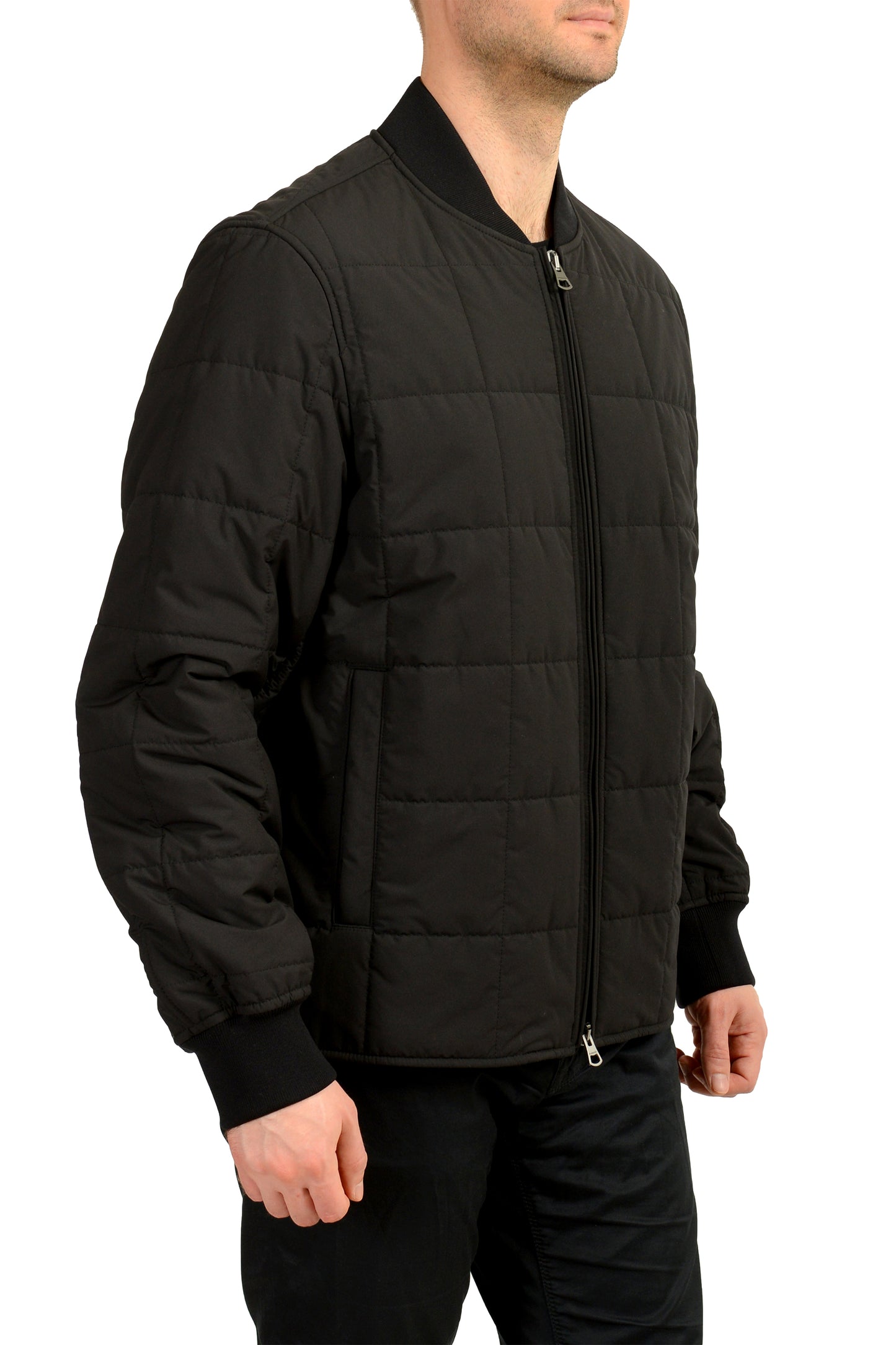 Burberry Men's "Ferndale" Black Quilted Full Zip Jacket US L IT 52
