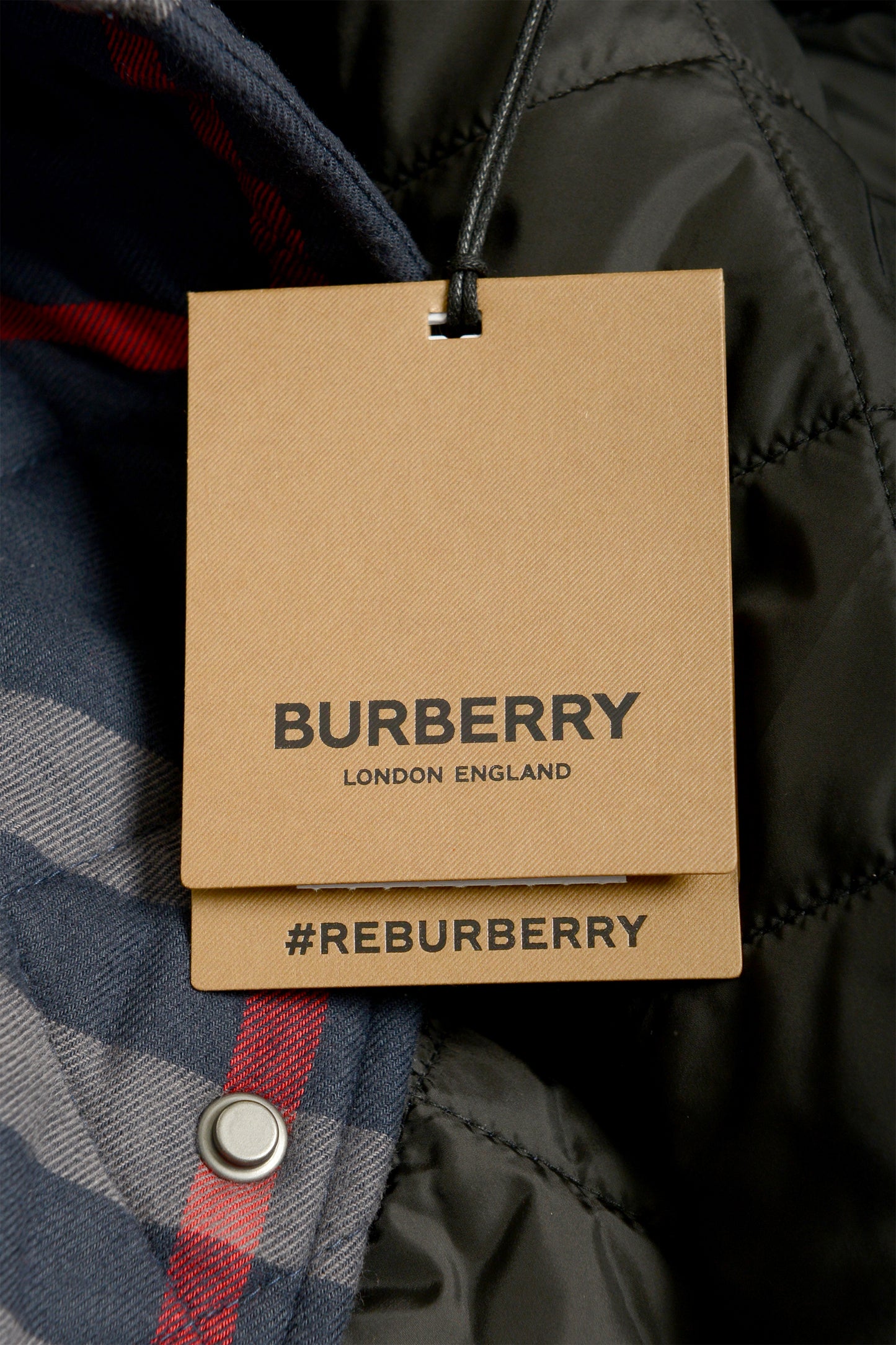Burberry Men's "Forres" Navy Ip Check Quilted Full Zip Jacket US L IT 52