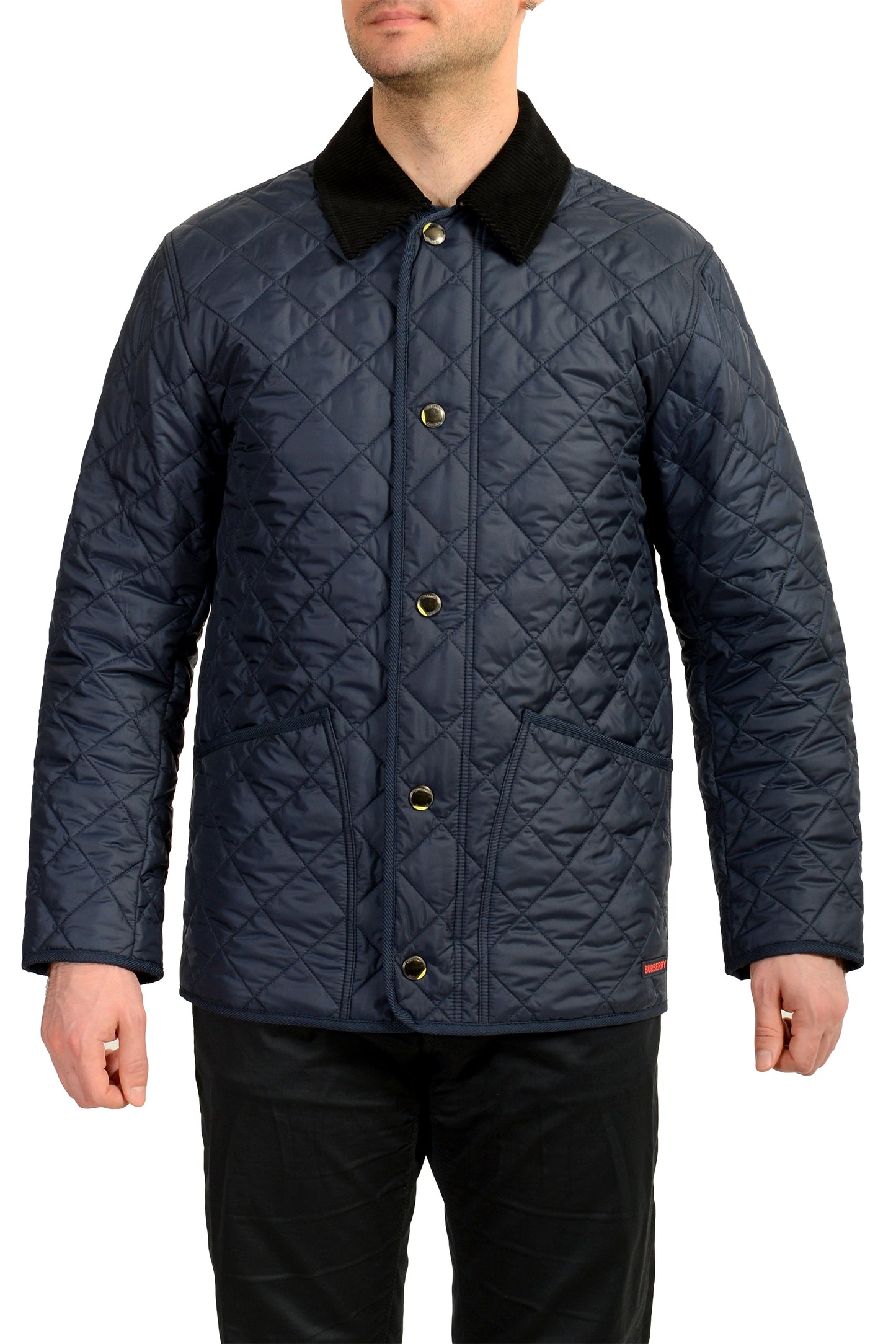 Burberry Men's "Willowbrook" Navy Quilted Full Zip Jacket US XS IT 46