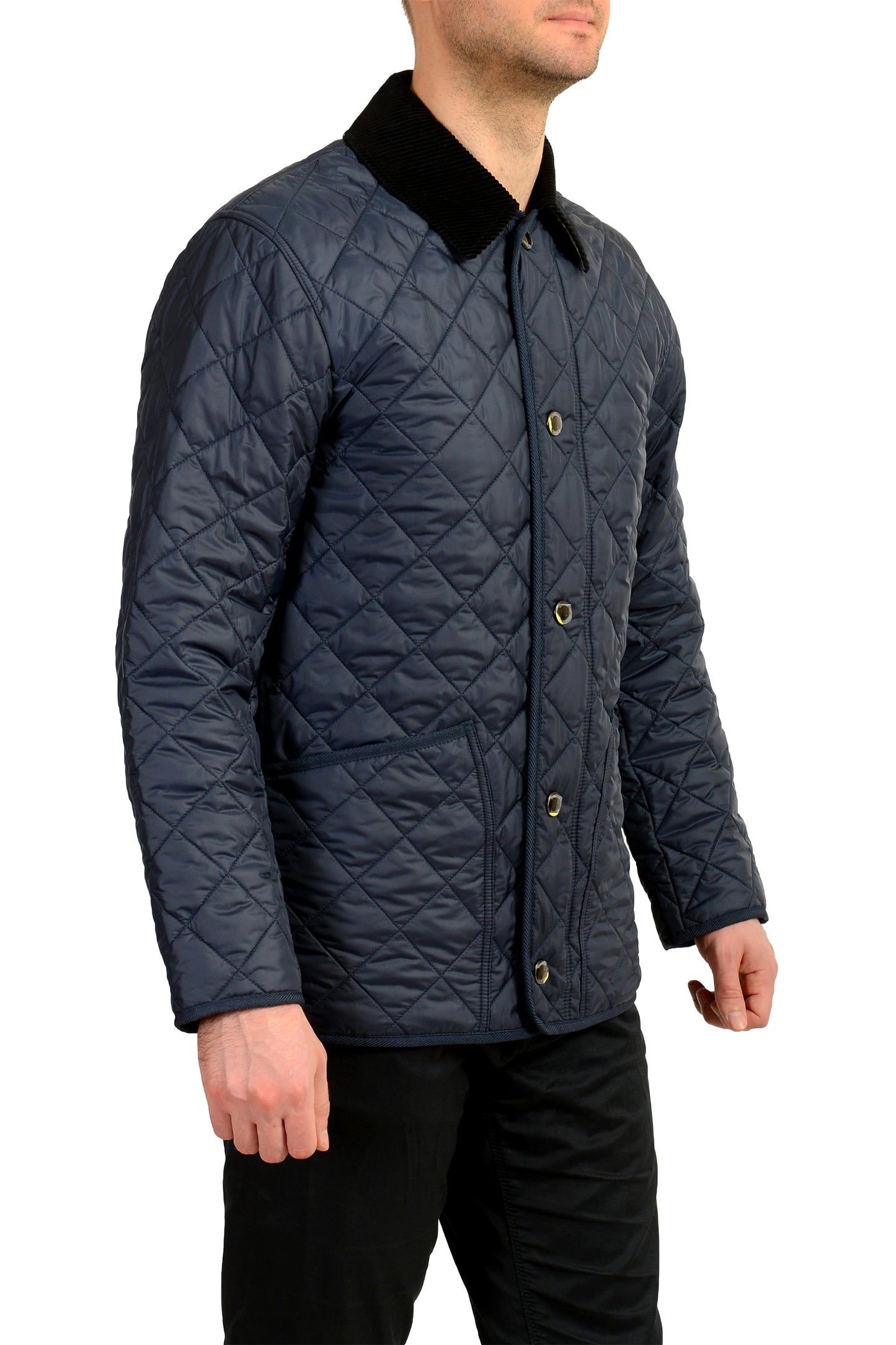 Burberry Men's "Willowbrook" Navy Quilted Full Zip Jacket US XS IT 46