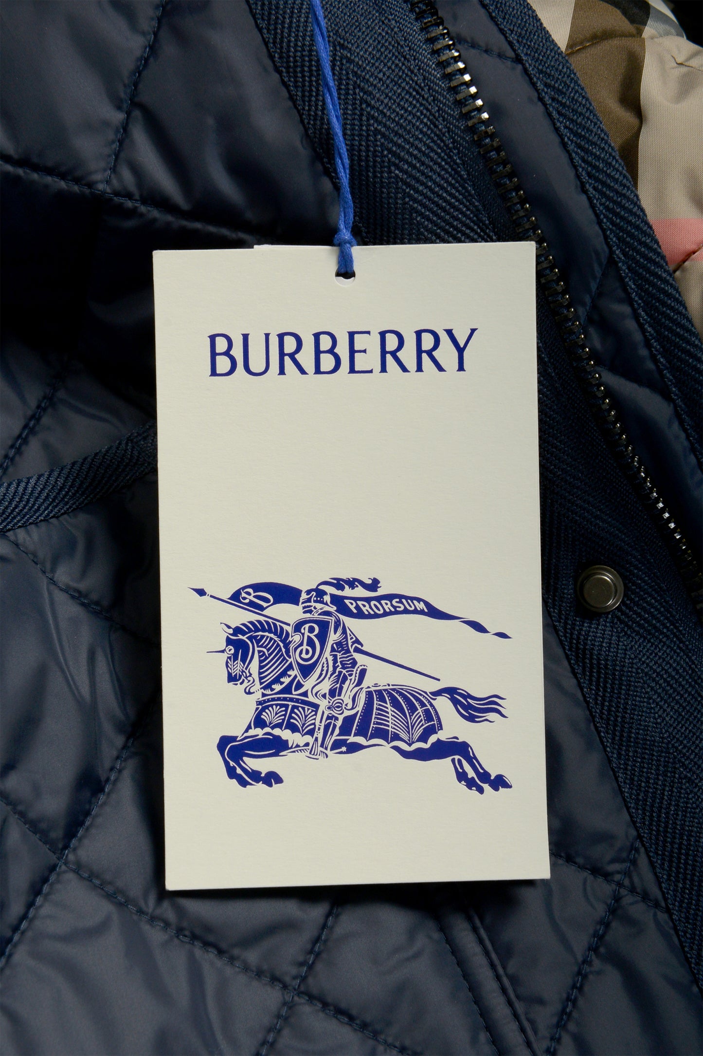 Burberry Men's "Willowbrook" Navy Quilted Full Zip Jacket US XS IT 46