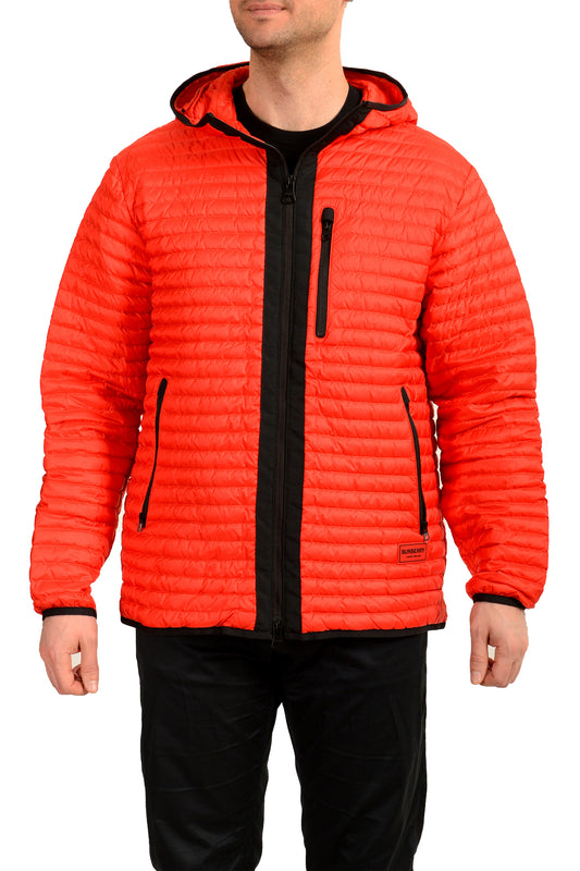 Burberry Men's "LETHAM" Red Quilted Full Zip Hooded Jacket US L IT 52