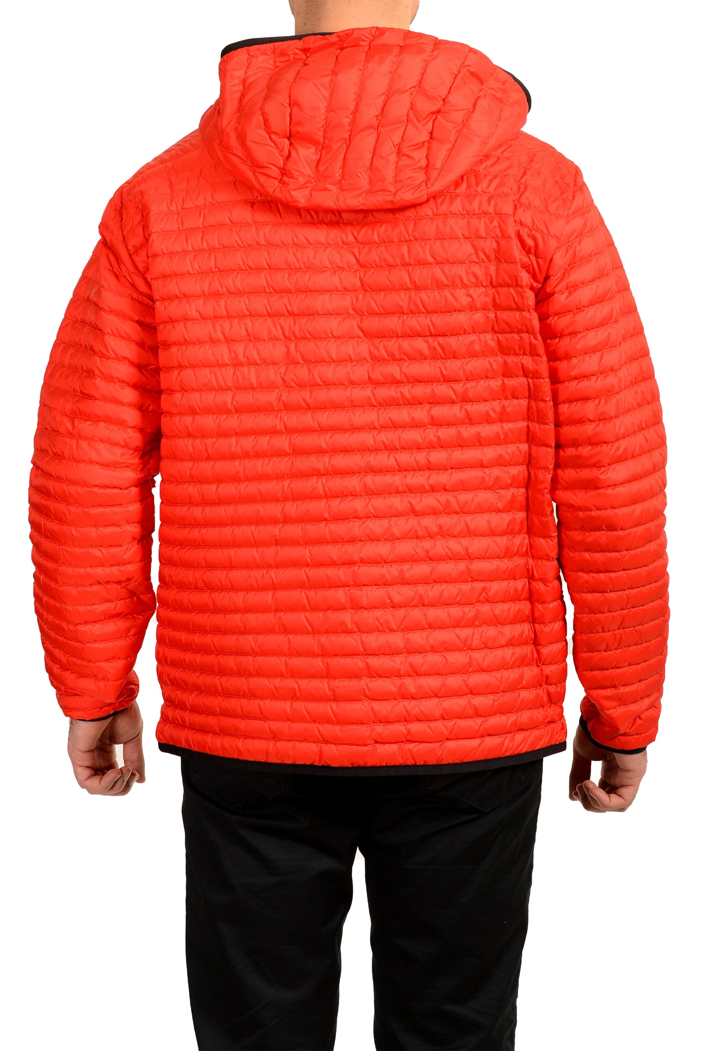 Burberry Men's "LETHAM" Red Quilted Full Zip Hooded Jacket US L IT 52