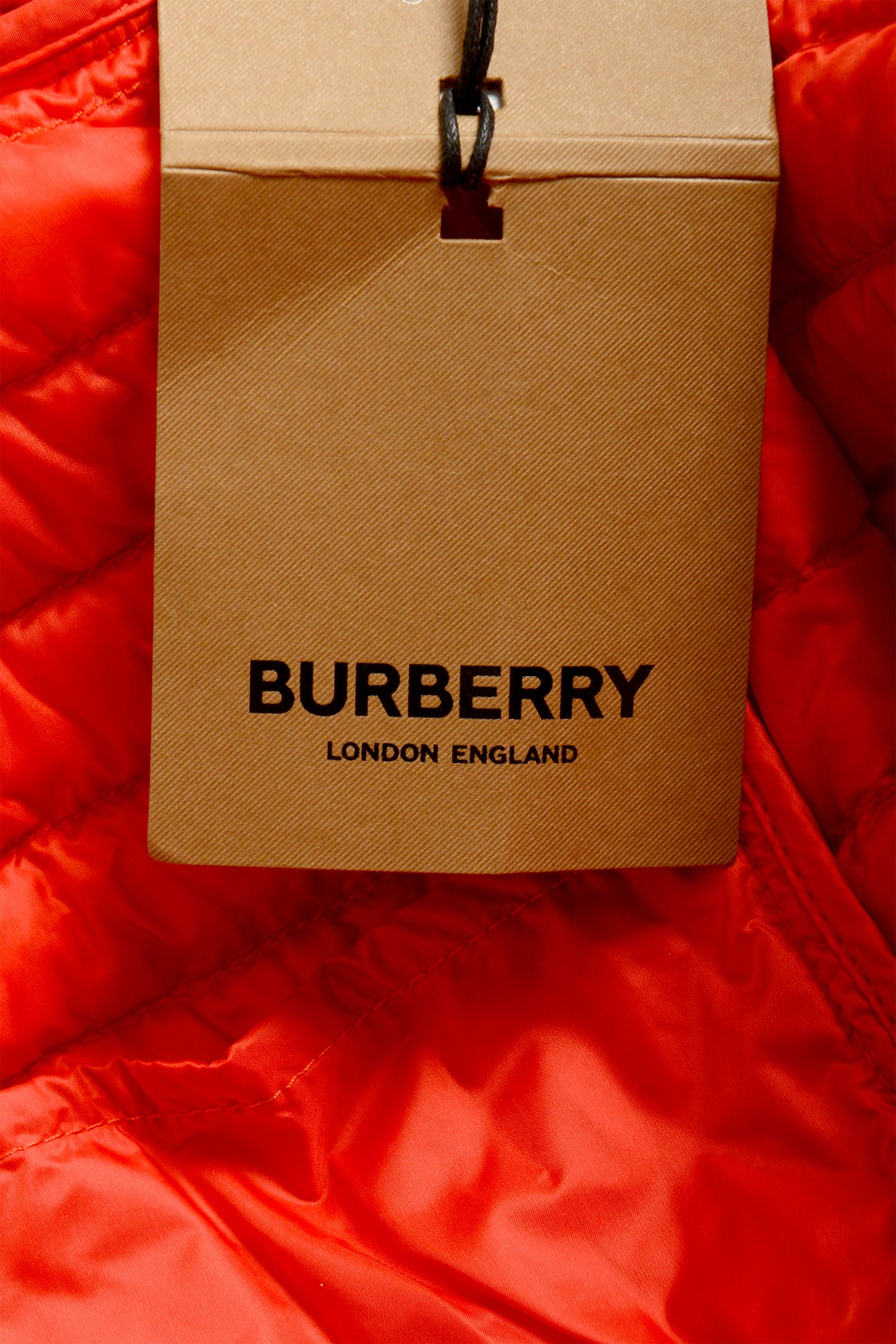 Burberry Men's "LETHAM" Red Quilted Full Zip Hooded Jacket US L IT 52