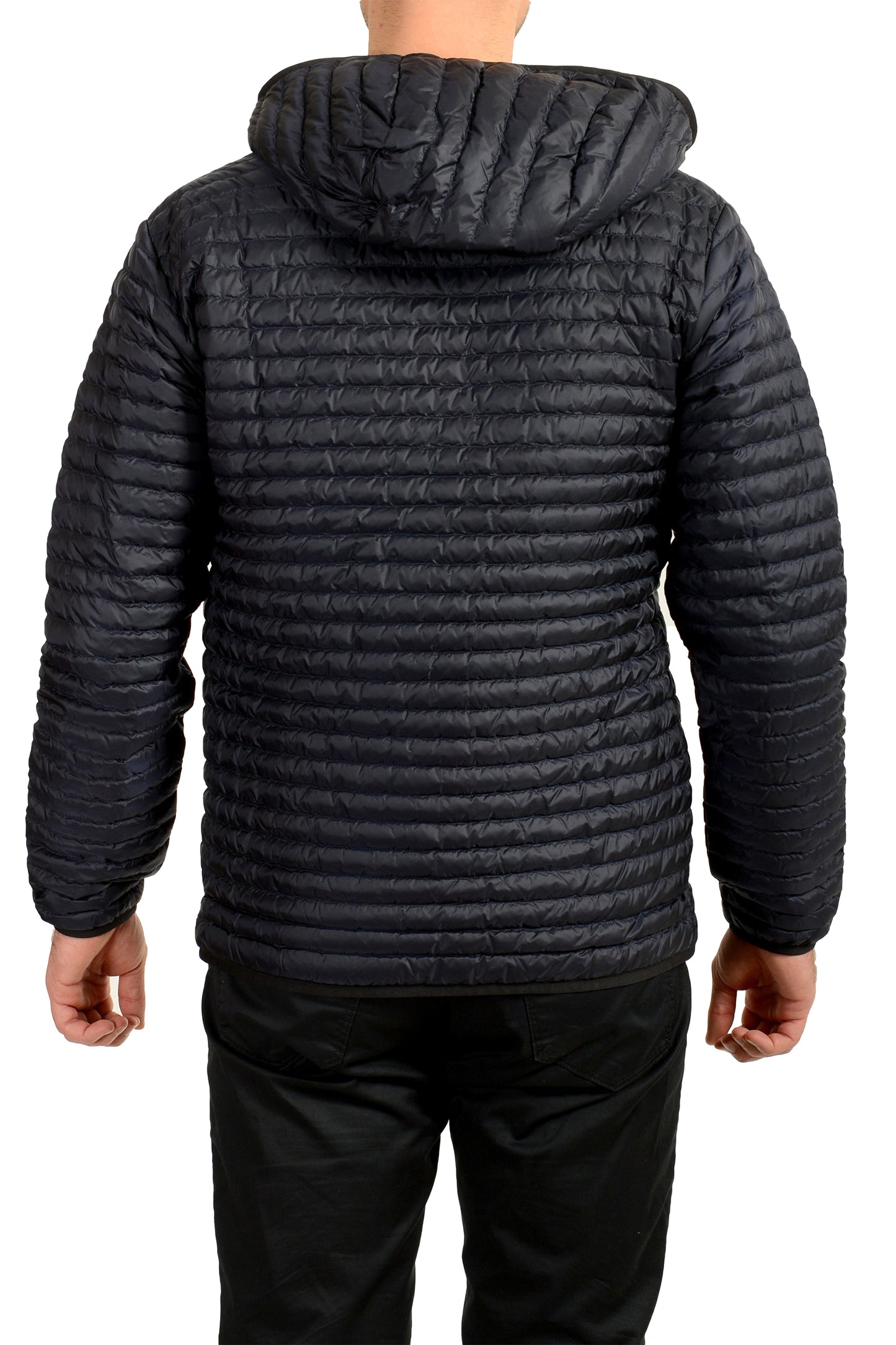 Burberry Men's "LETHAM" Indigo Purple Quilted Full Zip Hooded Jacket US S IT 48